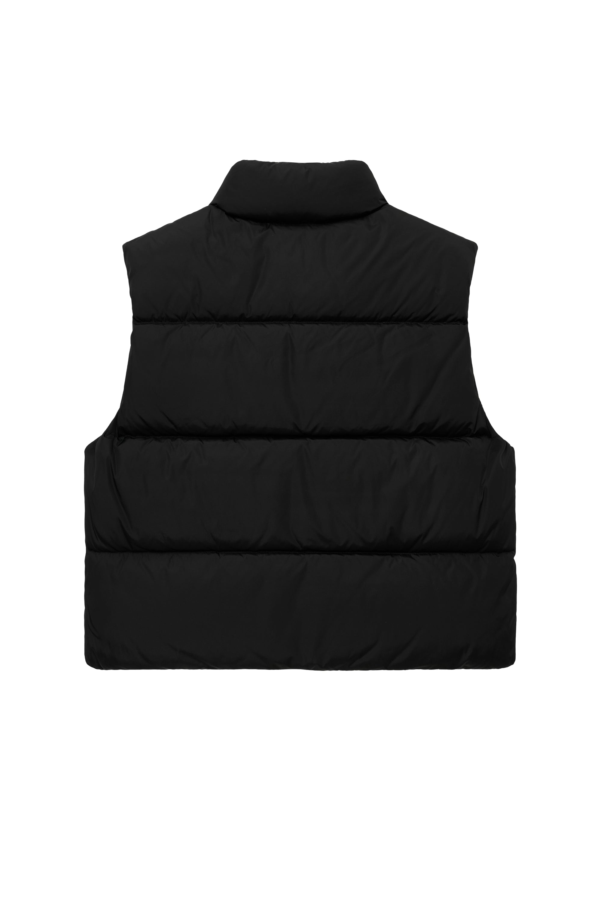 W Classic Logo Duck Down Crop Vest Black