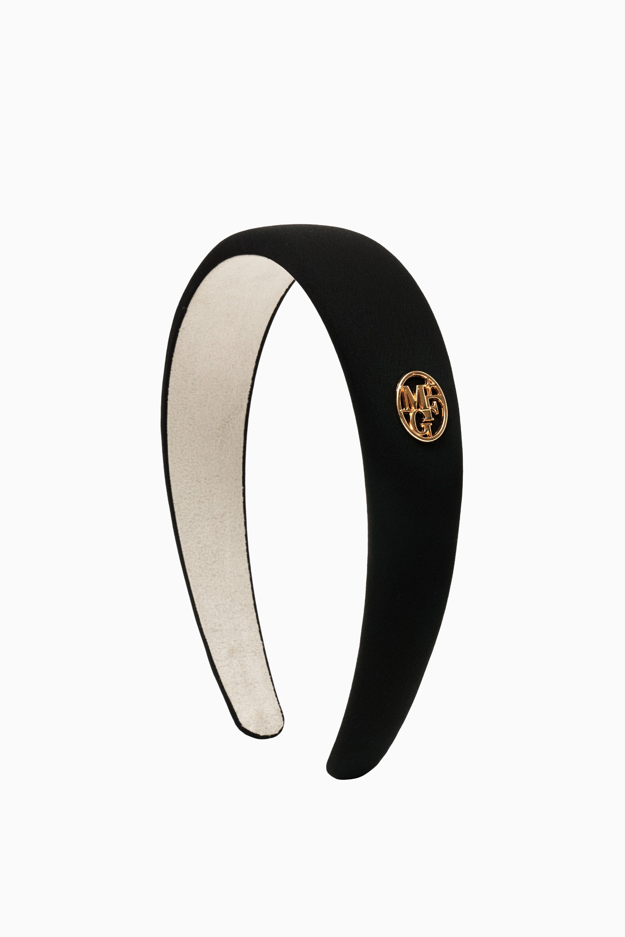 Circle Logo Satin Hair Band Black