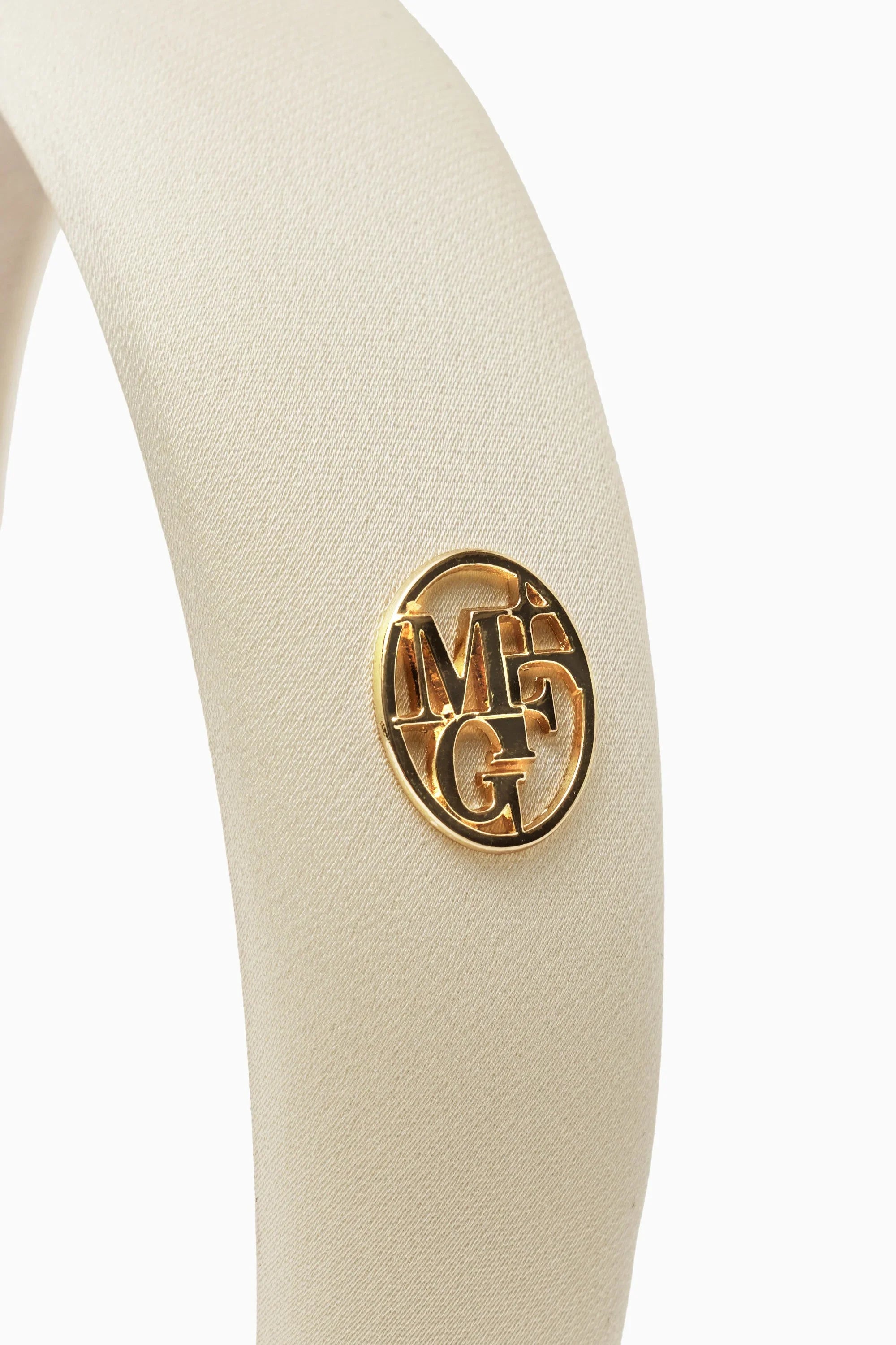 Circle Logo Satin Hair Band Ivory