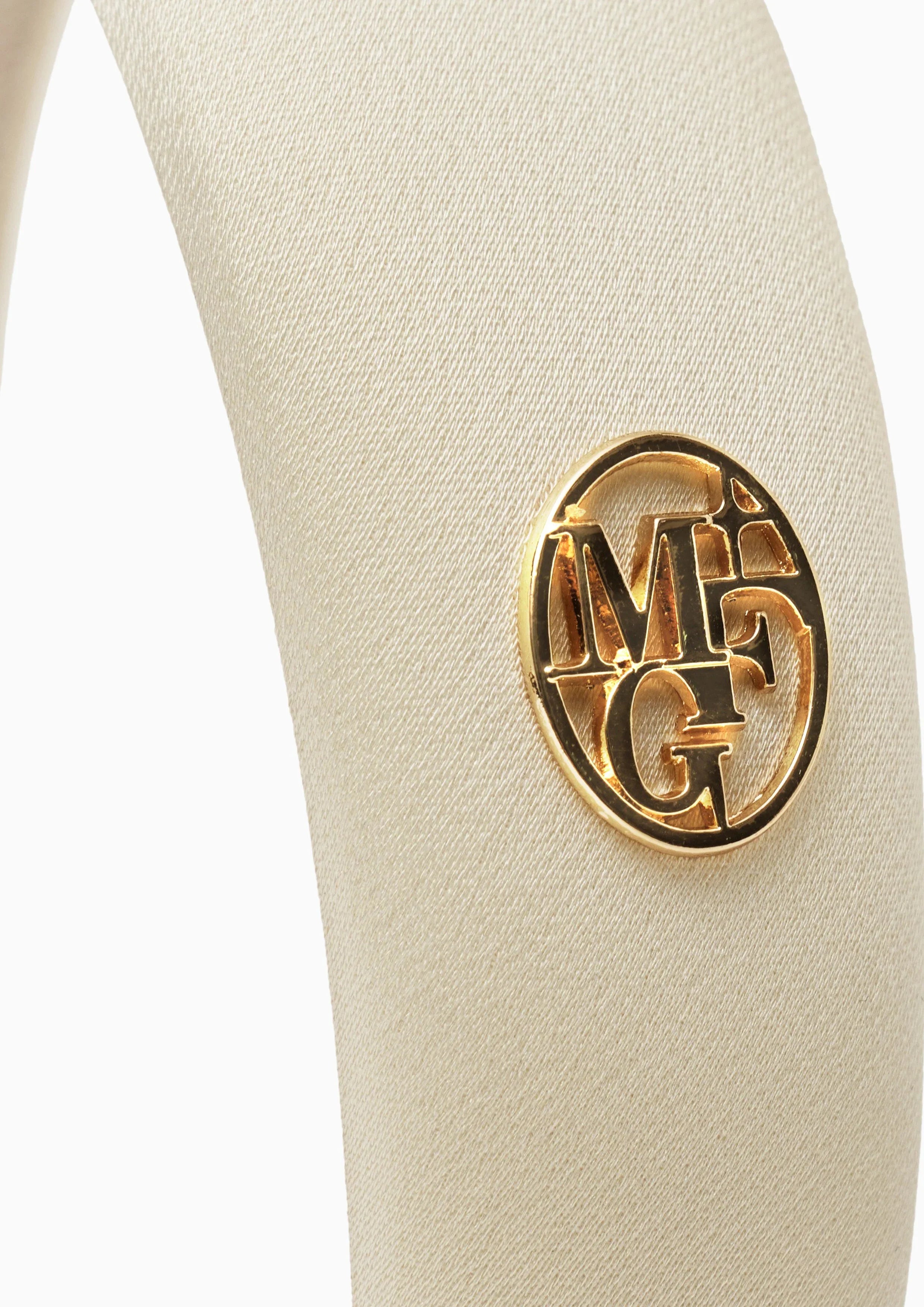 Circle Logo Satin Hair Band Ivory