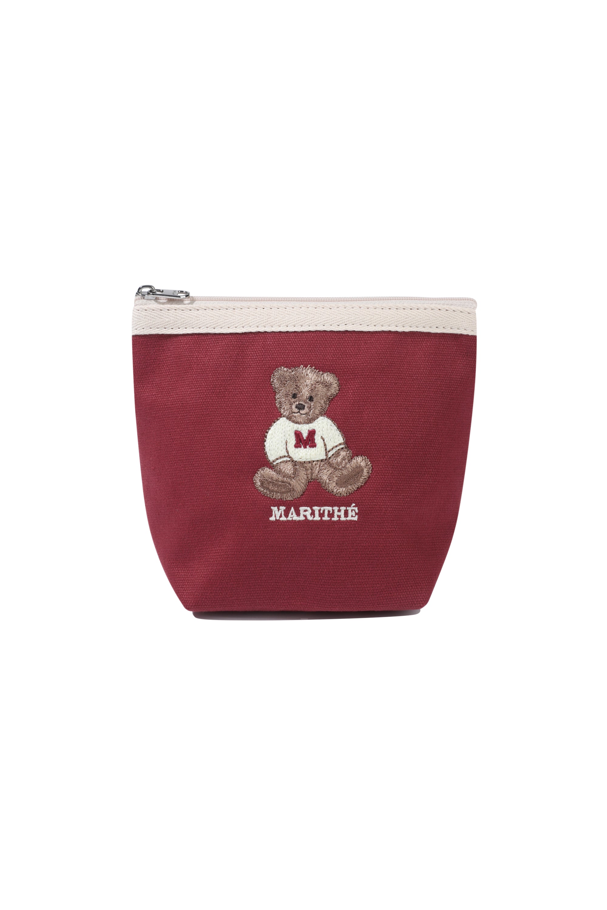 Doodle Bear Pouch Burgundy