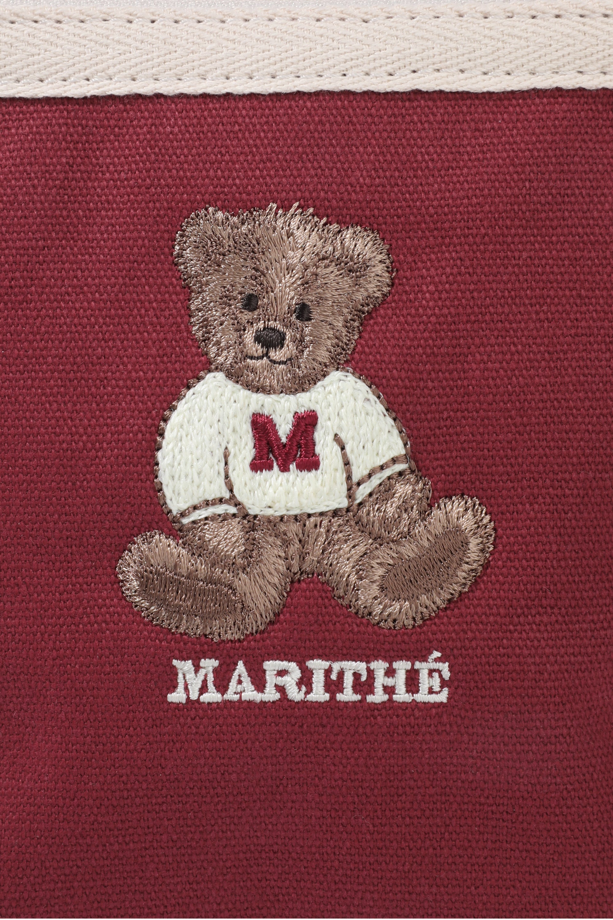 Doodle Bear Pouch Burgundy