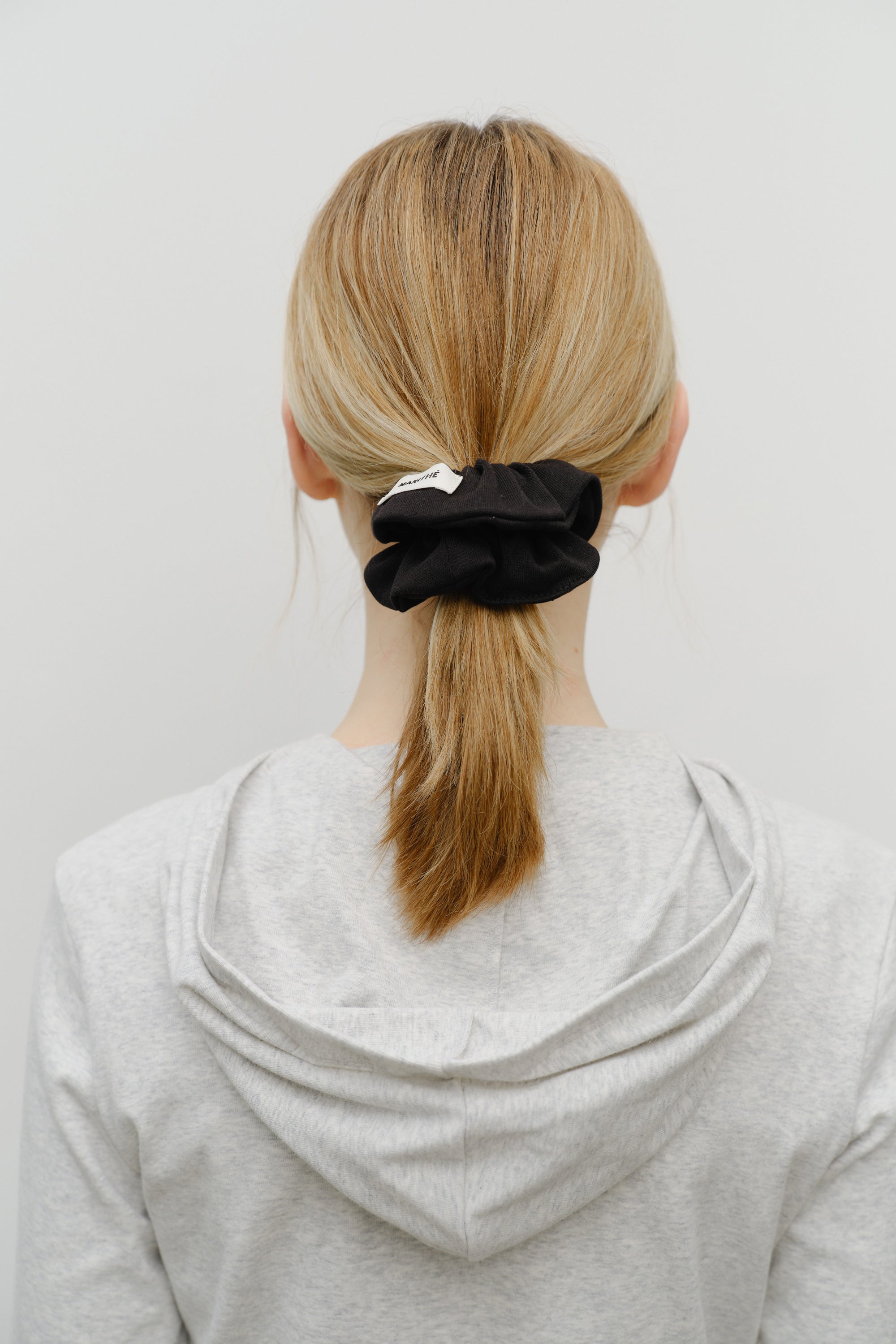 W Basic Cotton Scrunchie Navy