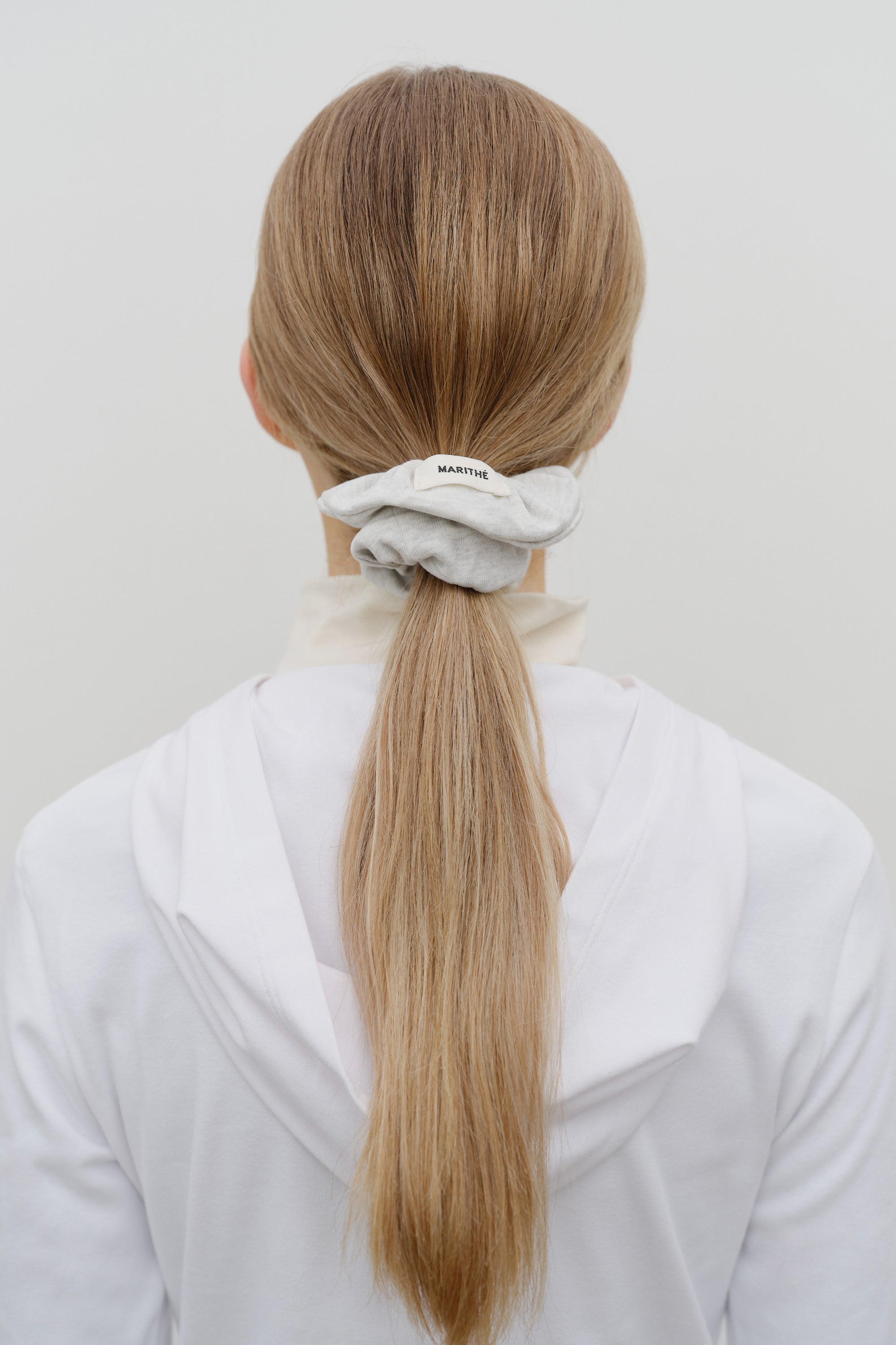 W Basic Cotton Scrunchie Light Heather Gray