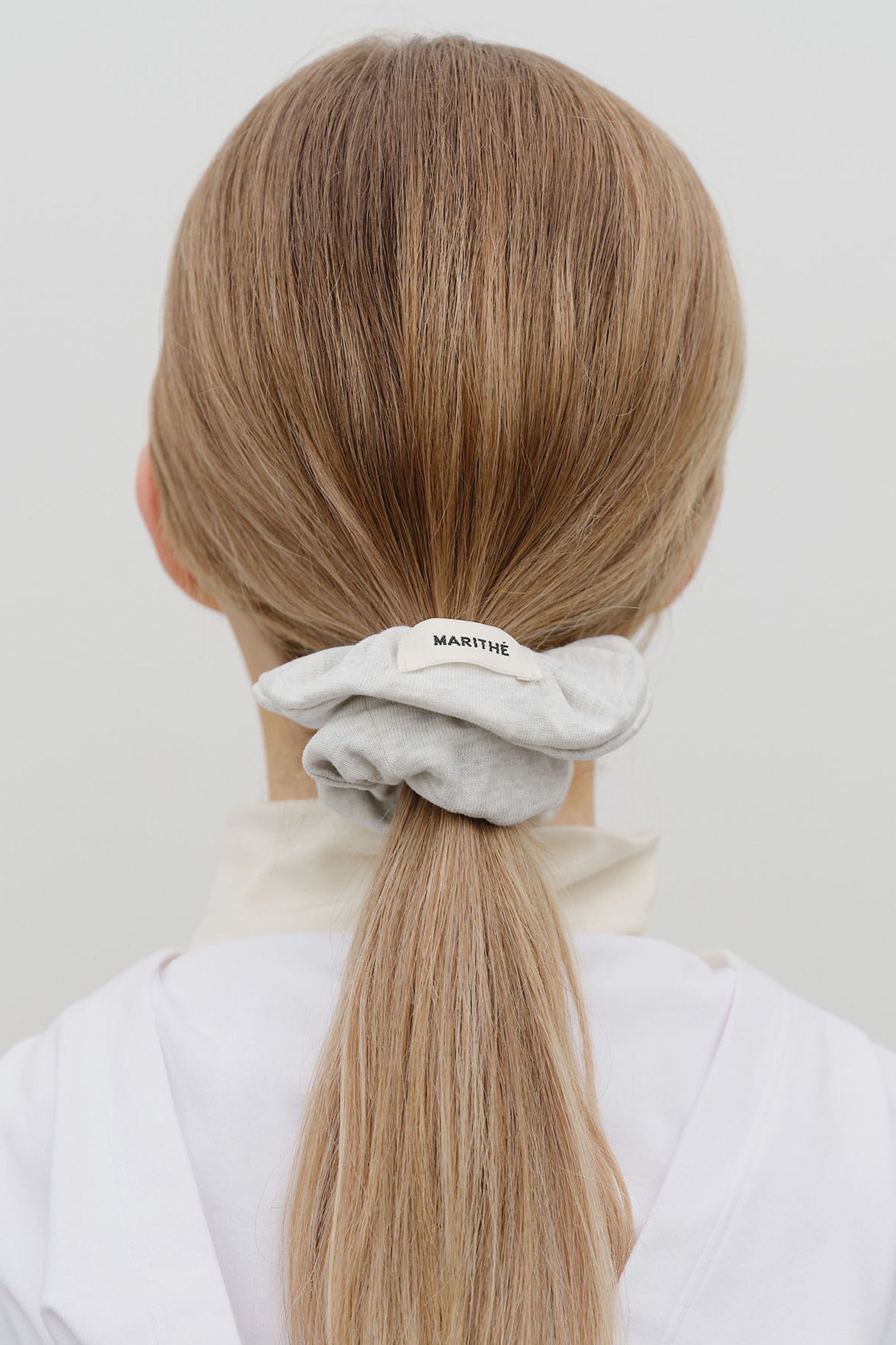 W Basic Cotton Scrunchie Light Heather Gray