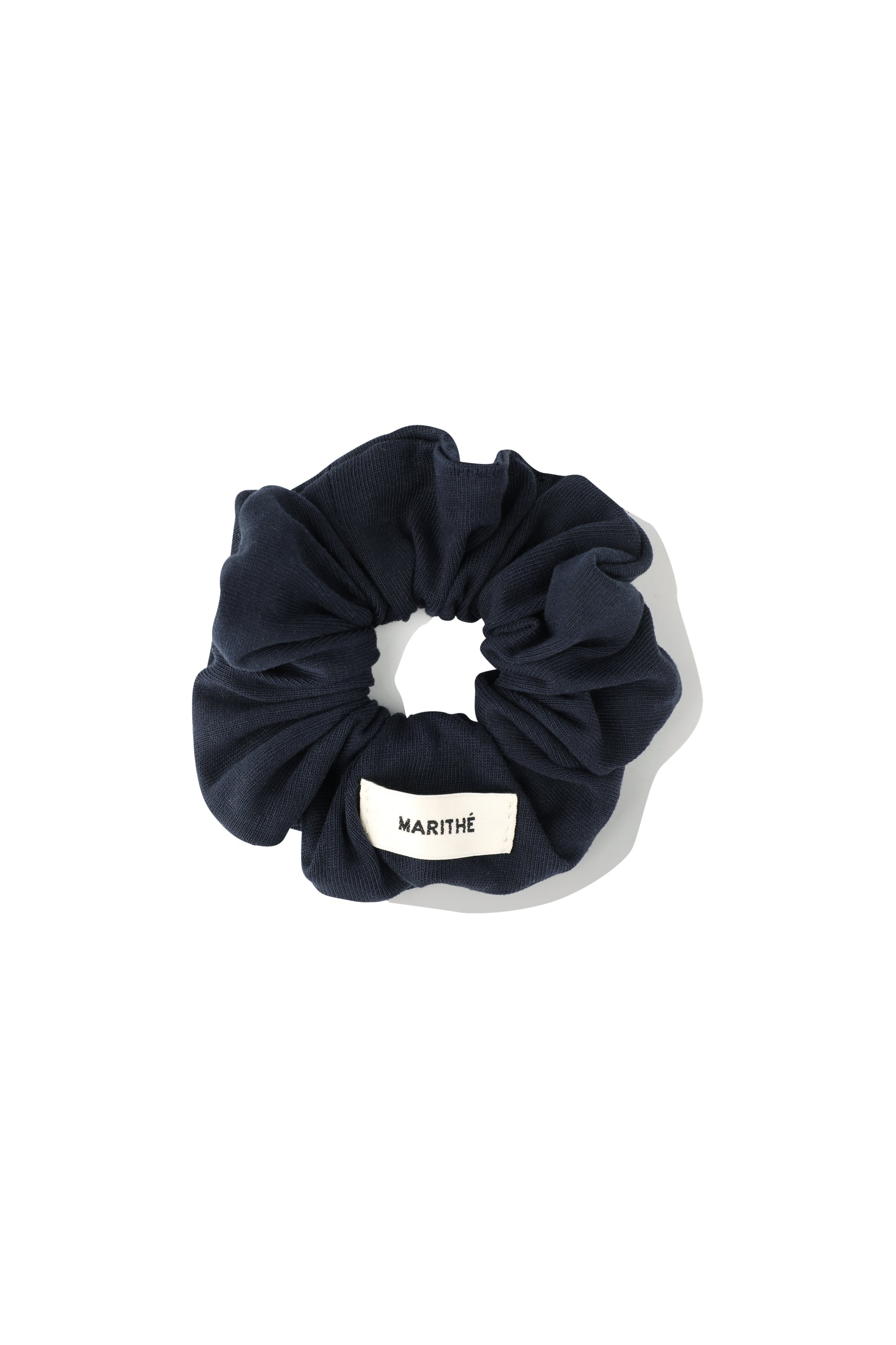 W Basic Cotton Scrunchie Navy