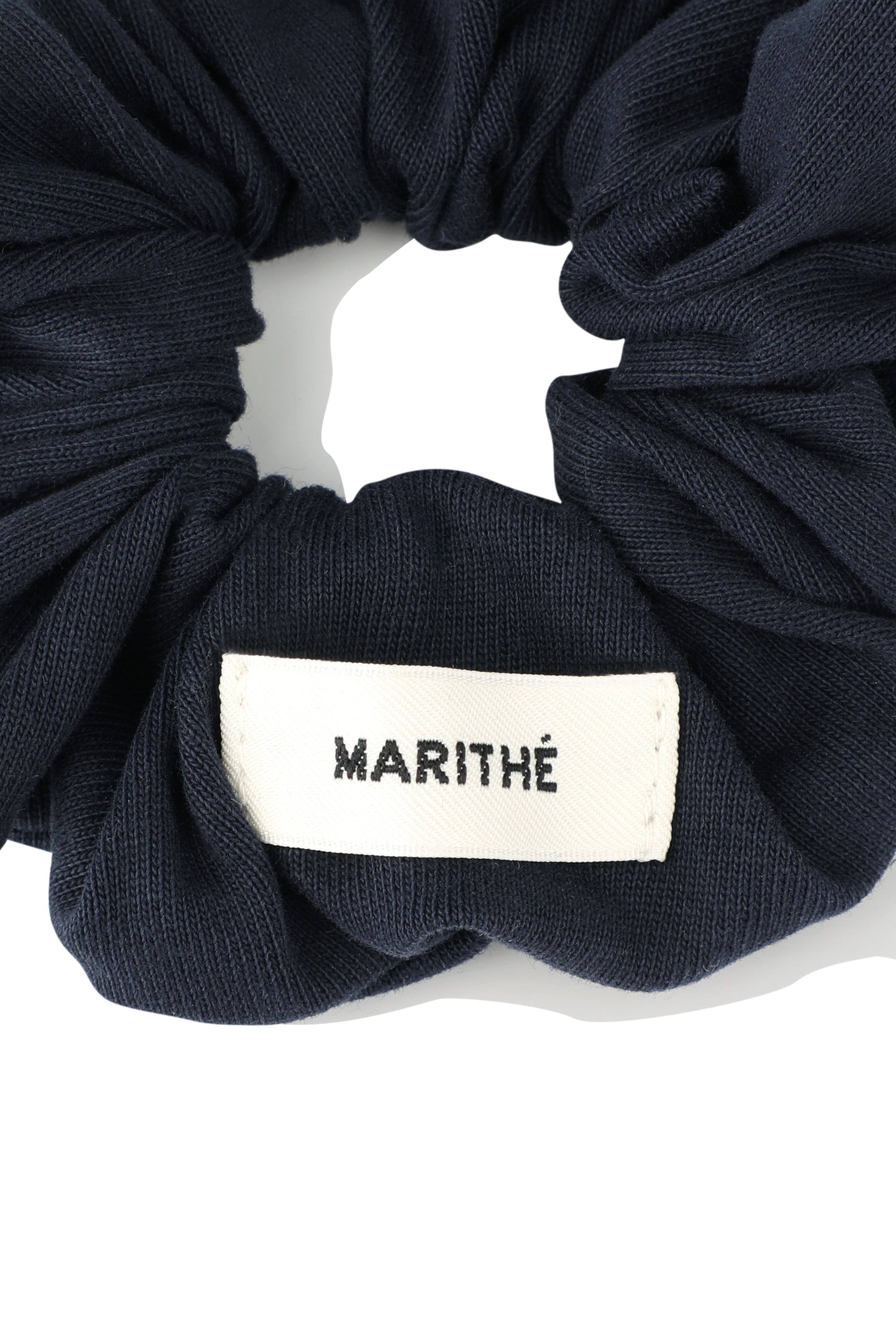 W Basic Cotton Scrunchie Navy