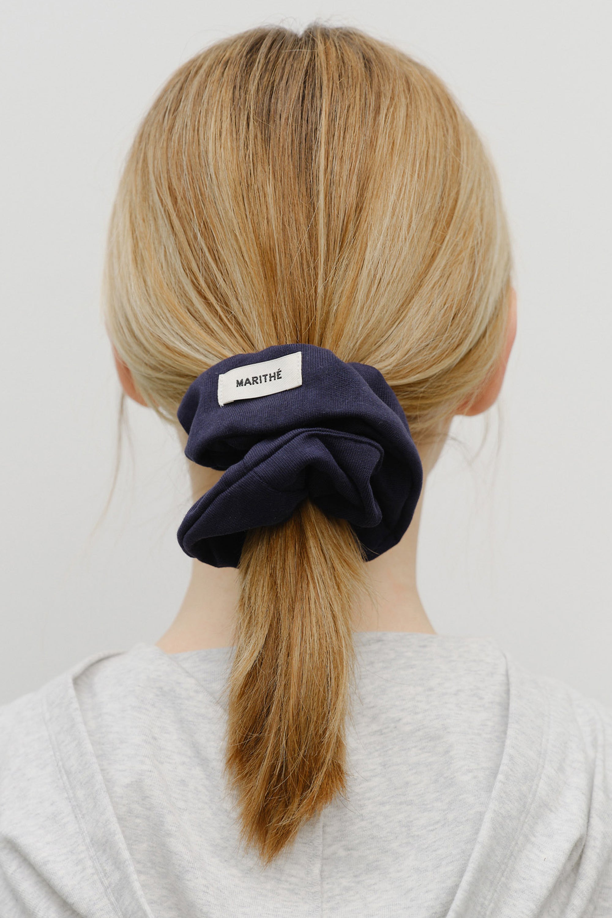 W Basic Cotton Scrunchie Black