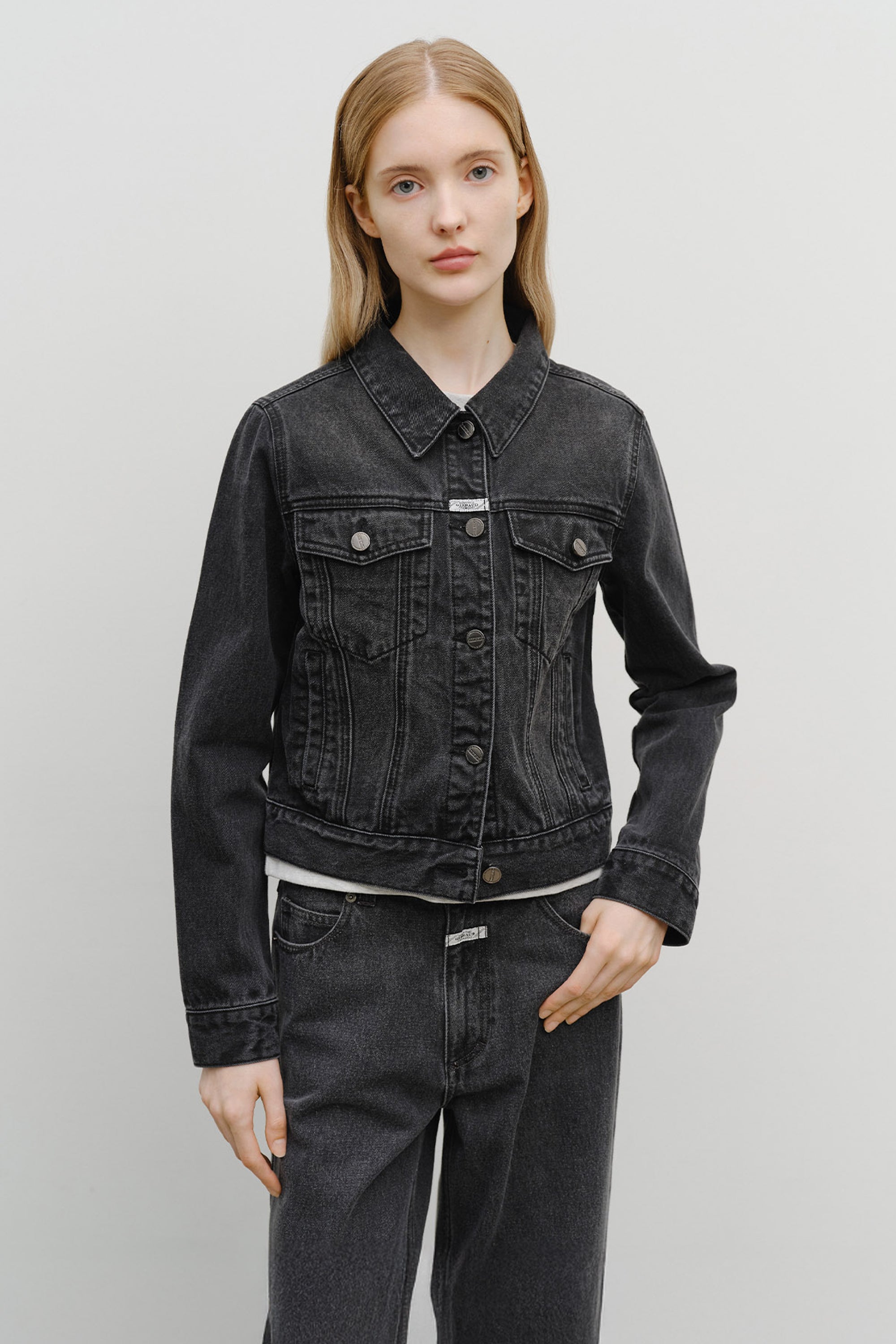 W Denim Trucker Jacket Black