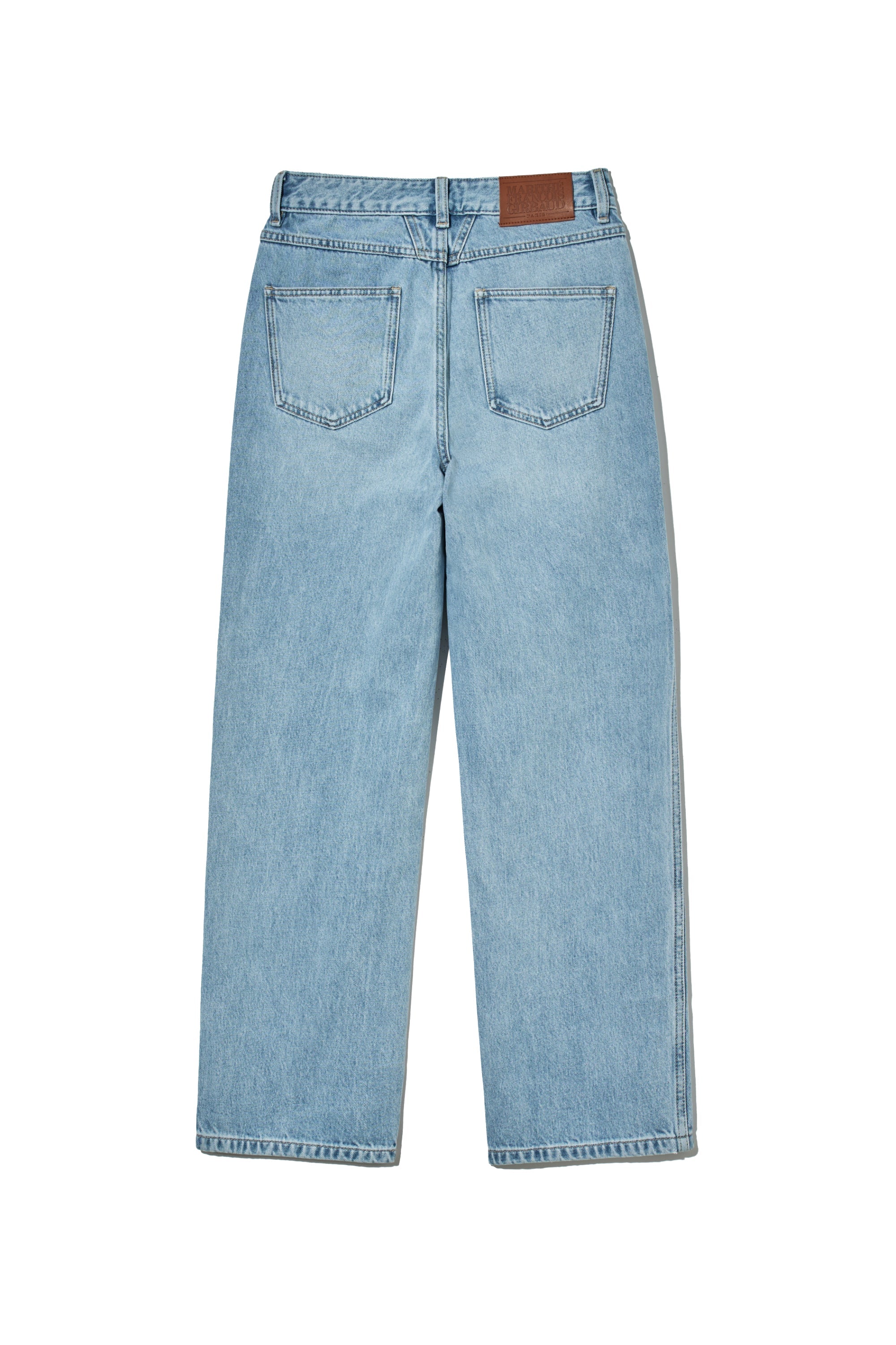 W High Straight Denim Pants Light Blue