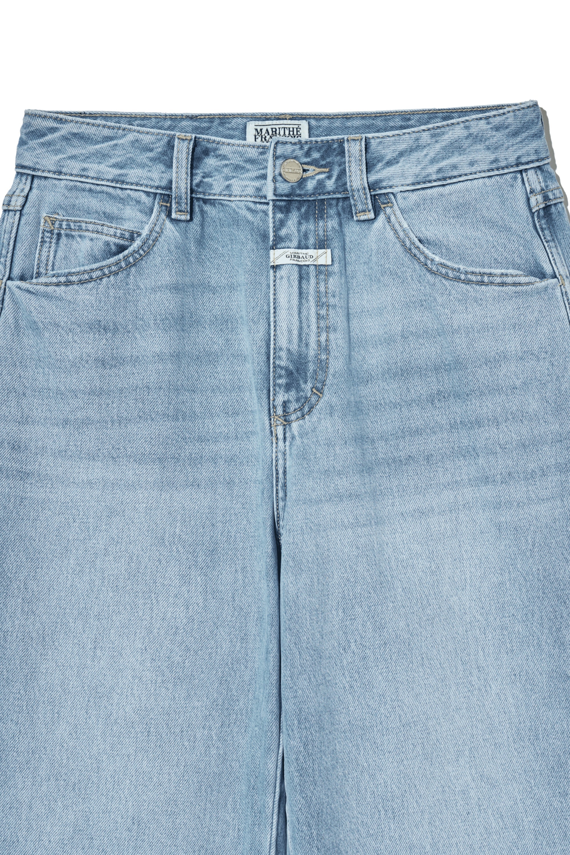 W High Straight Denim Pants Light Blue