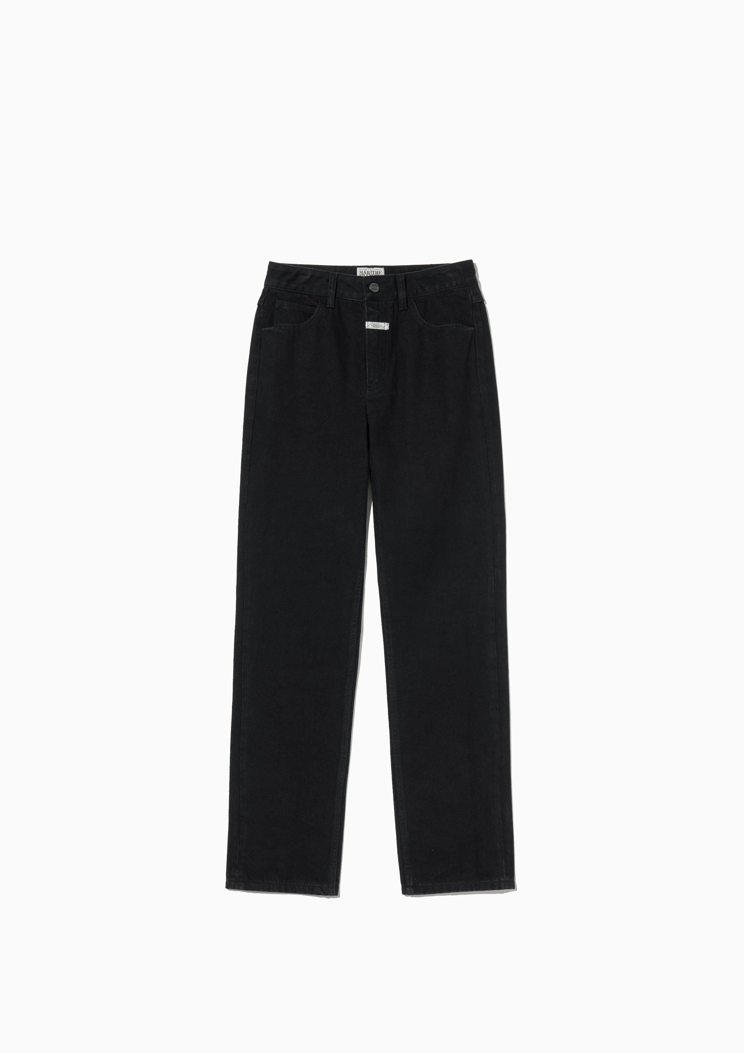 W Slim Straight Denim Pants Matt Black