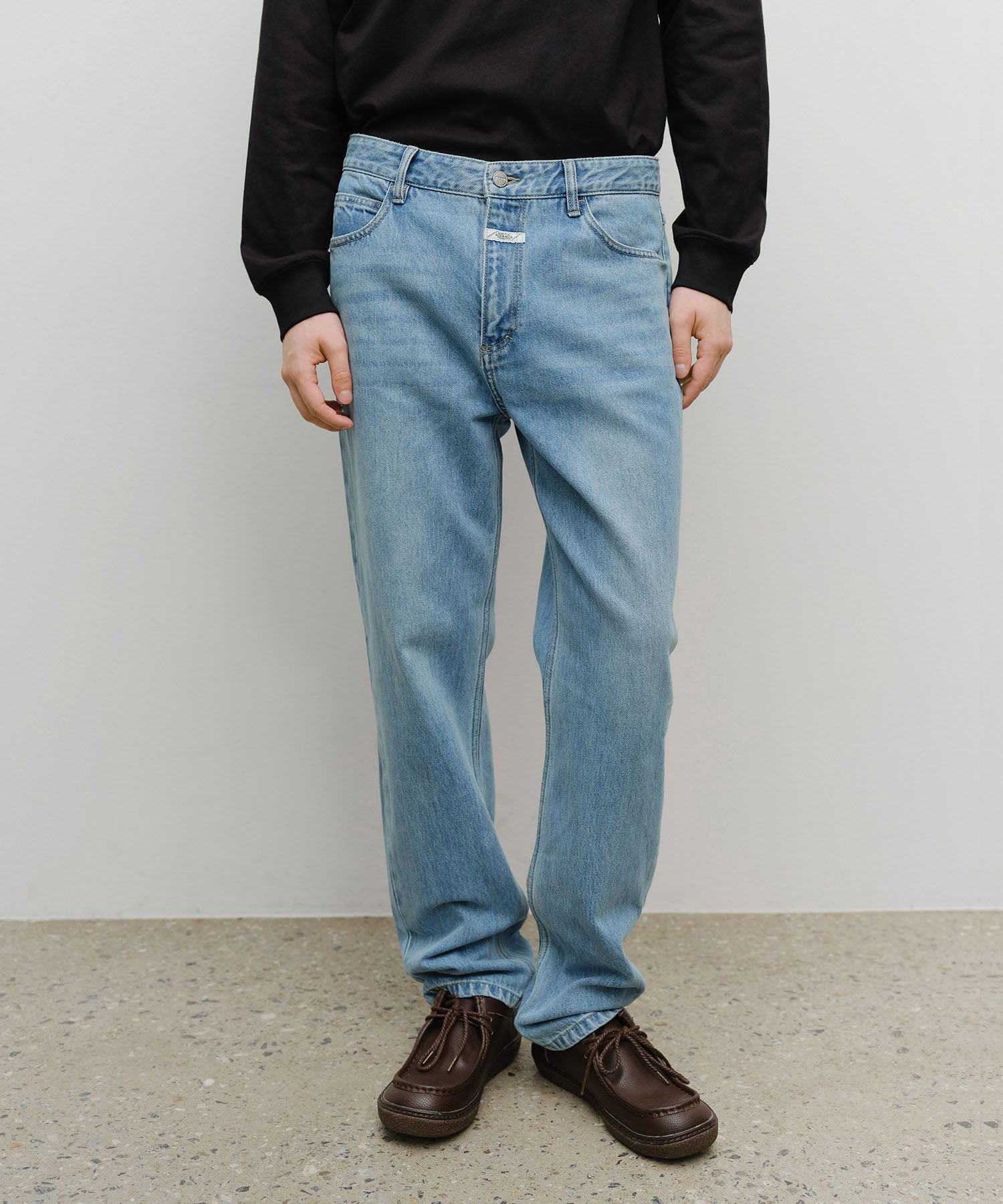 M Slim Straight Denim Pants Light Blue