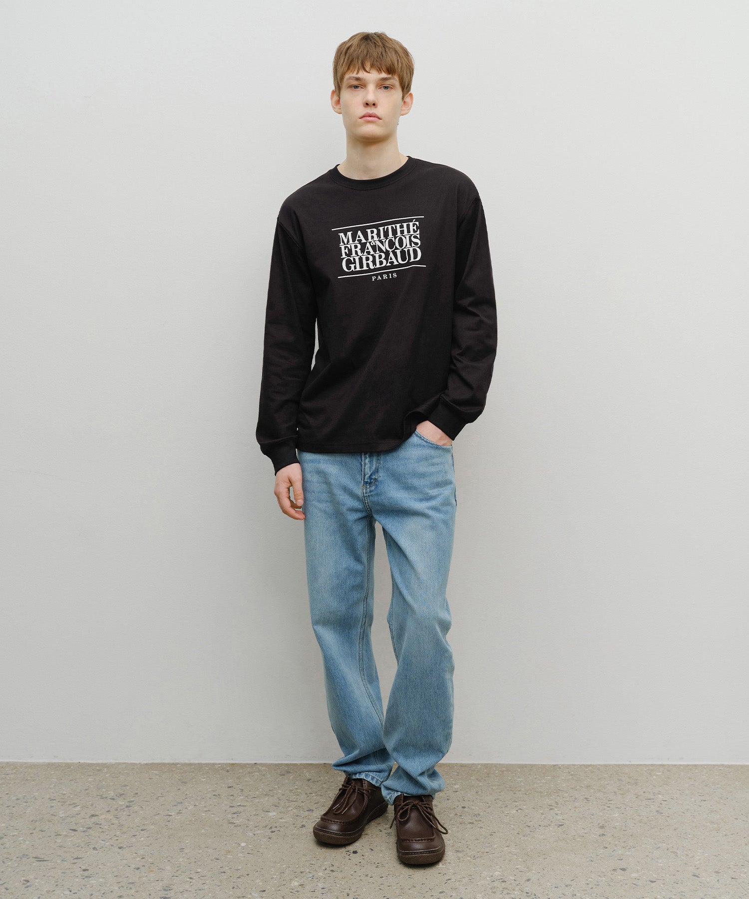 M Slim Straight Denim Pants Light Blue