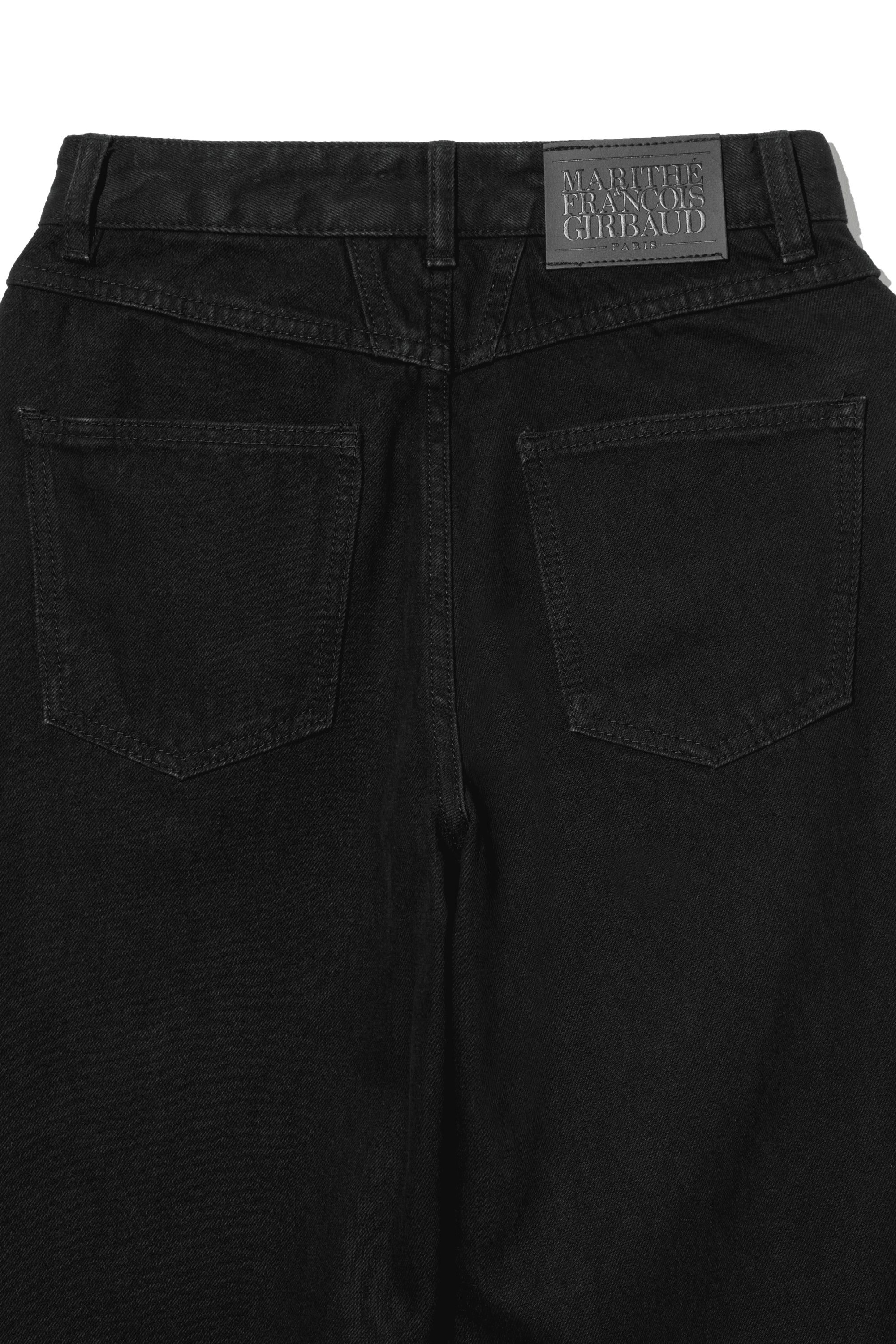 M High Straight Denim Pants Black