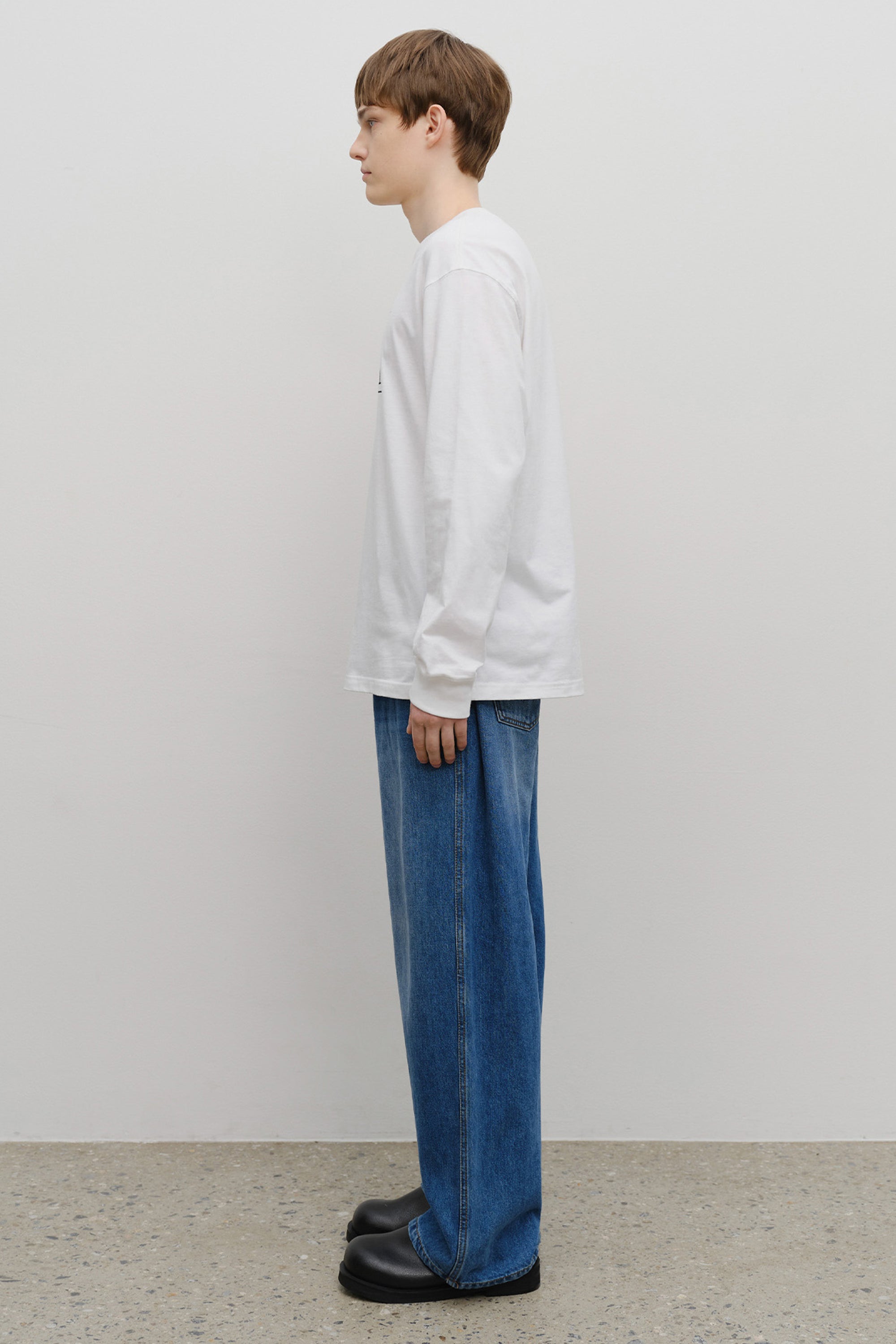 M High Straight Denim Pants Blue