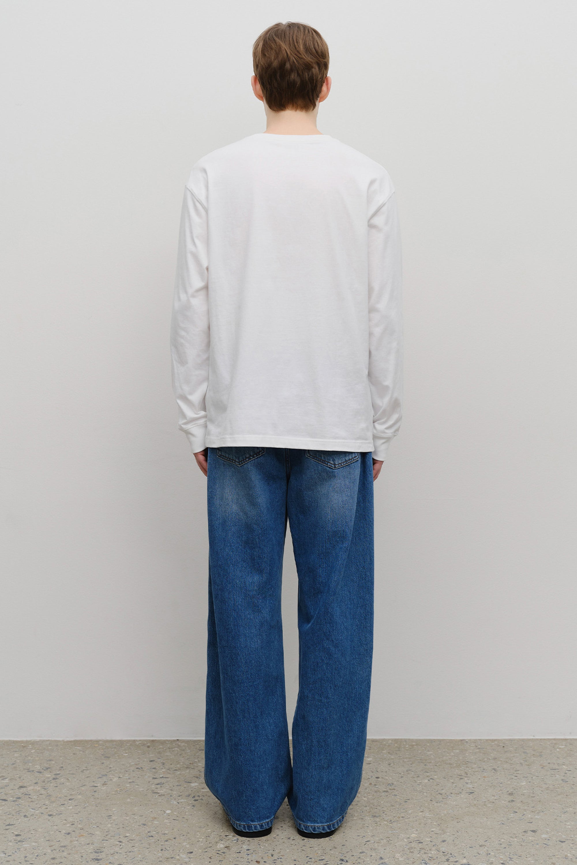 M High Straight Denim Pants Blue