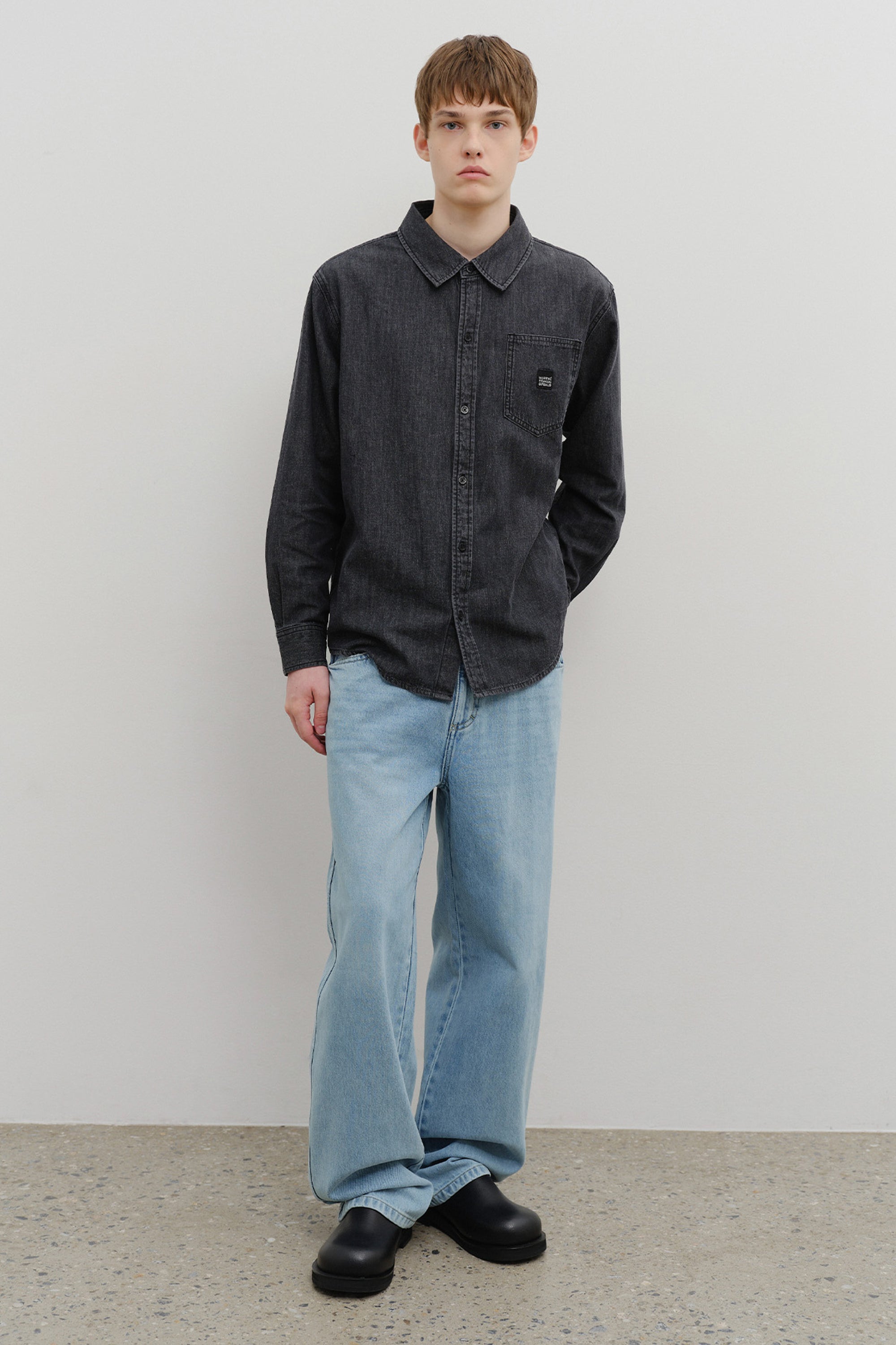 M High Straight Denim Pants Light Blue