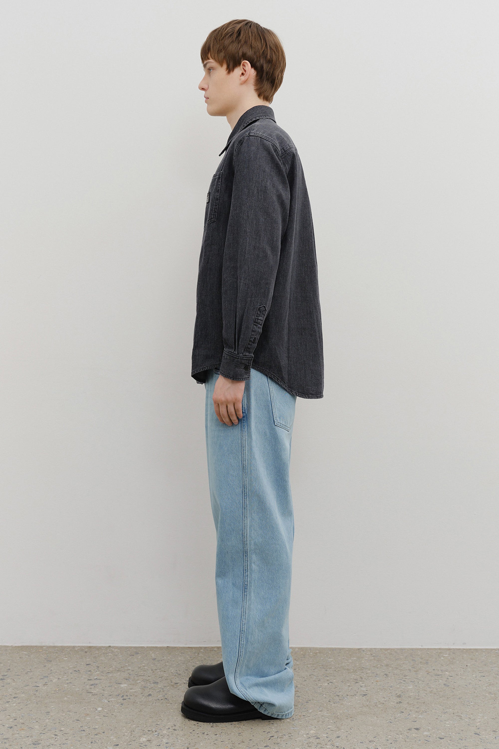 M High Straight Denim Pants Light Blue