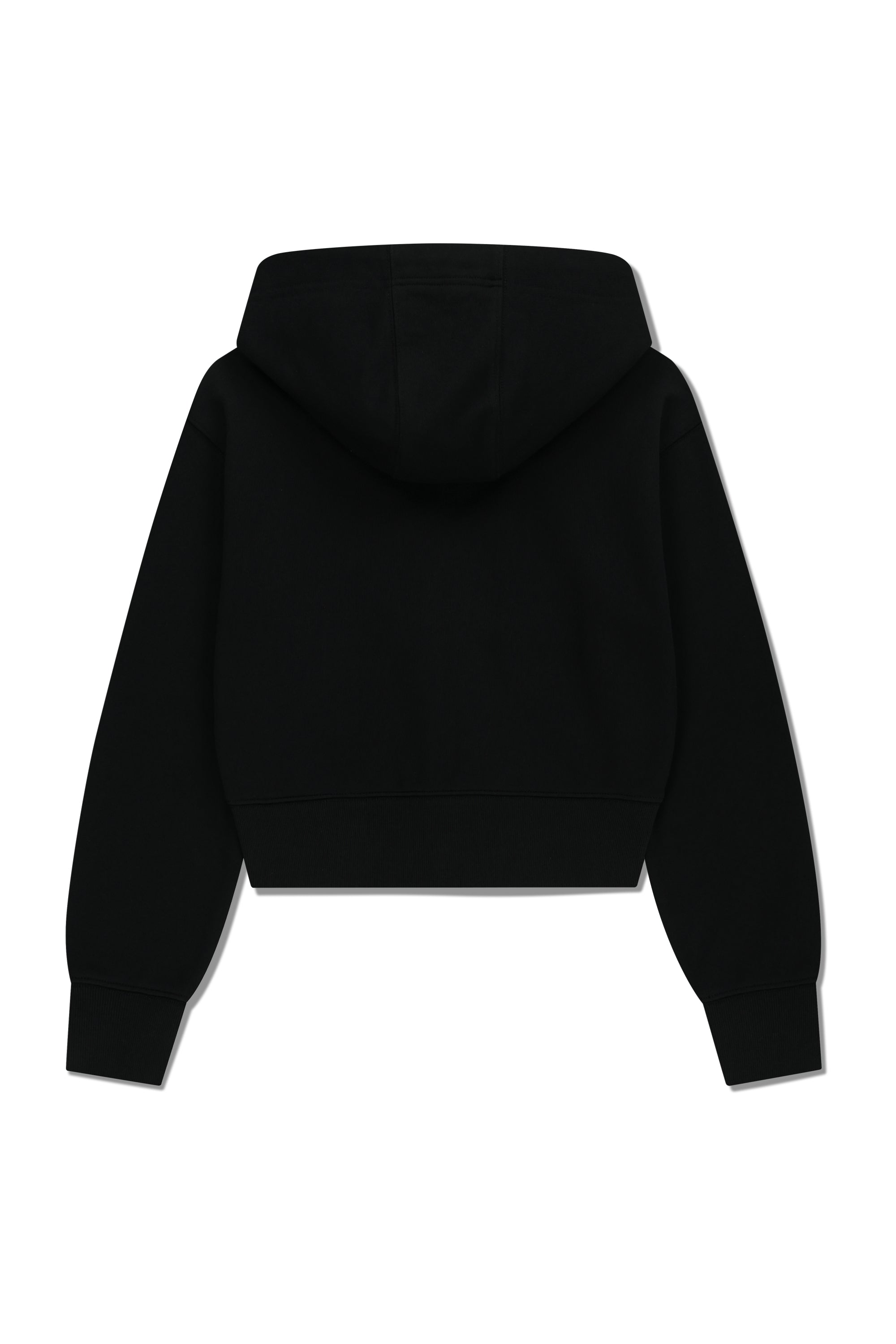 W Embro Cl Crop Hoodie Zipup Black