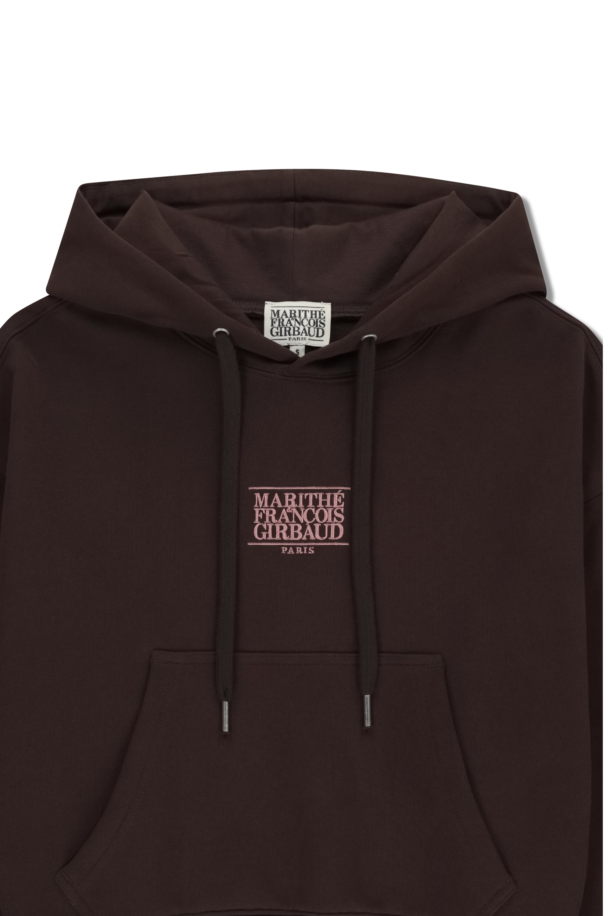 W Small Classic Logo Crop Hoodie Brown