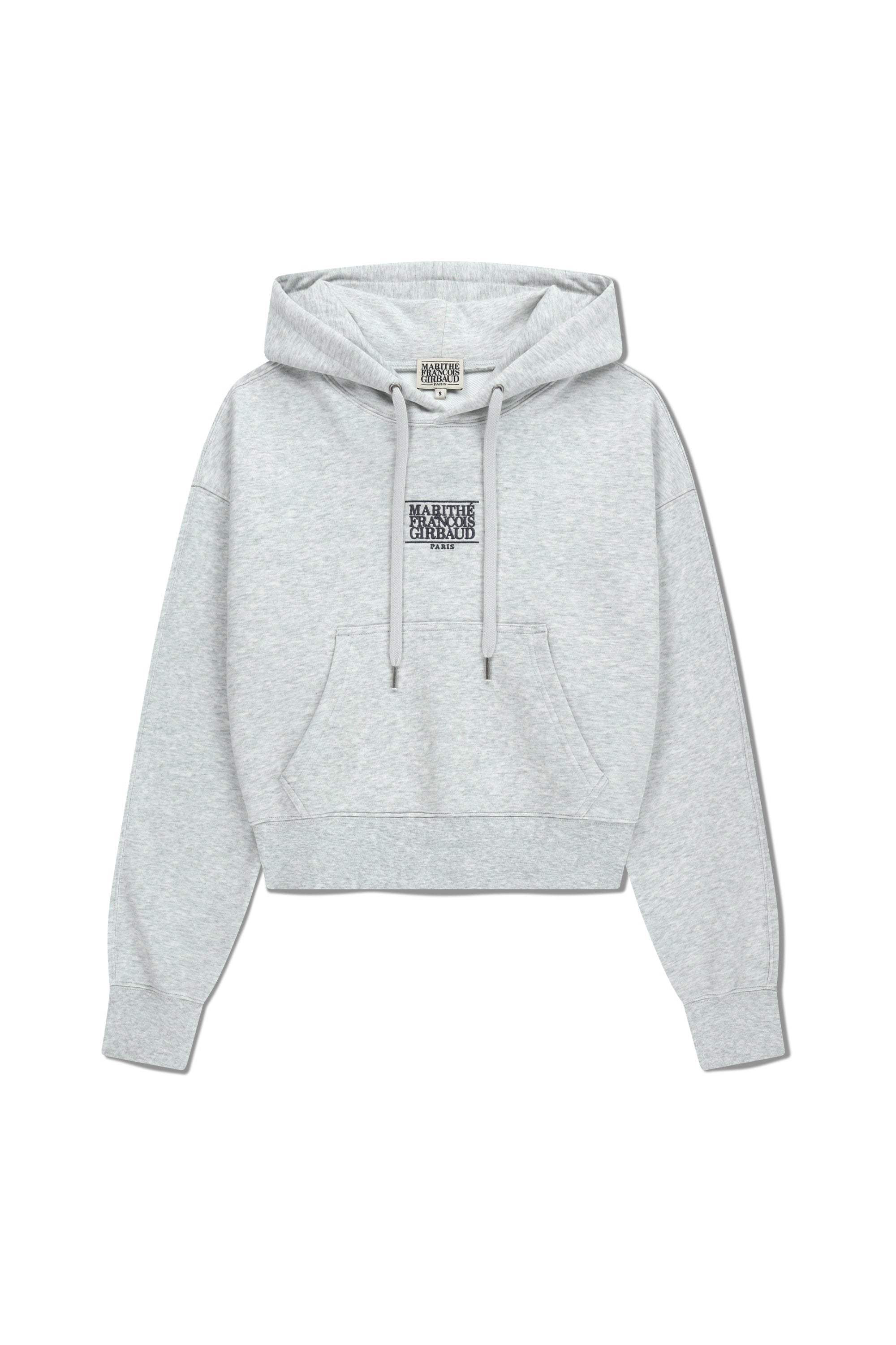 W Small Classic Logo Crop Hoodie Light Heather Gray