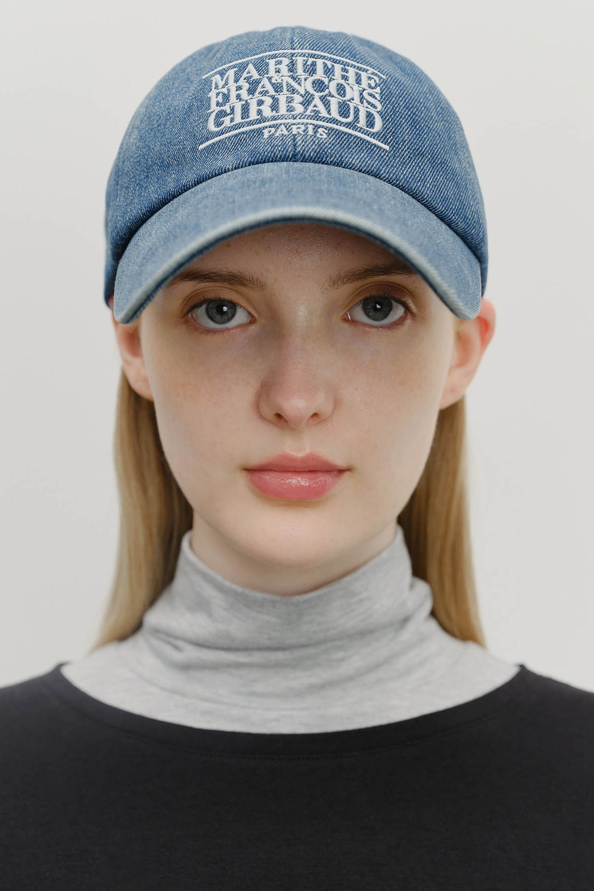 Denim Washing Classic Logo Covered Cap Blue