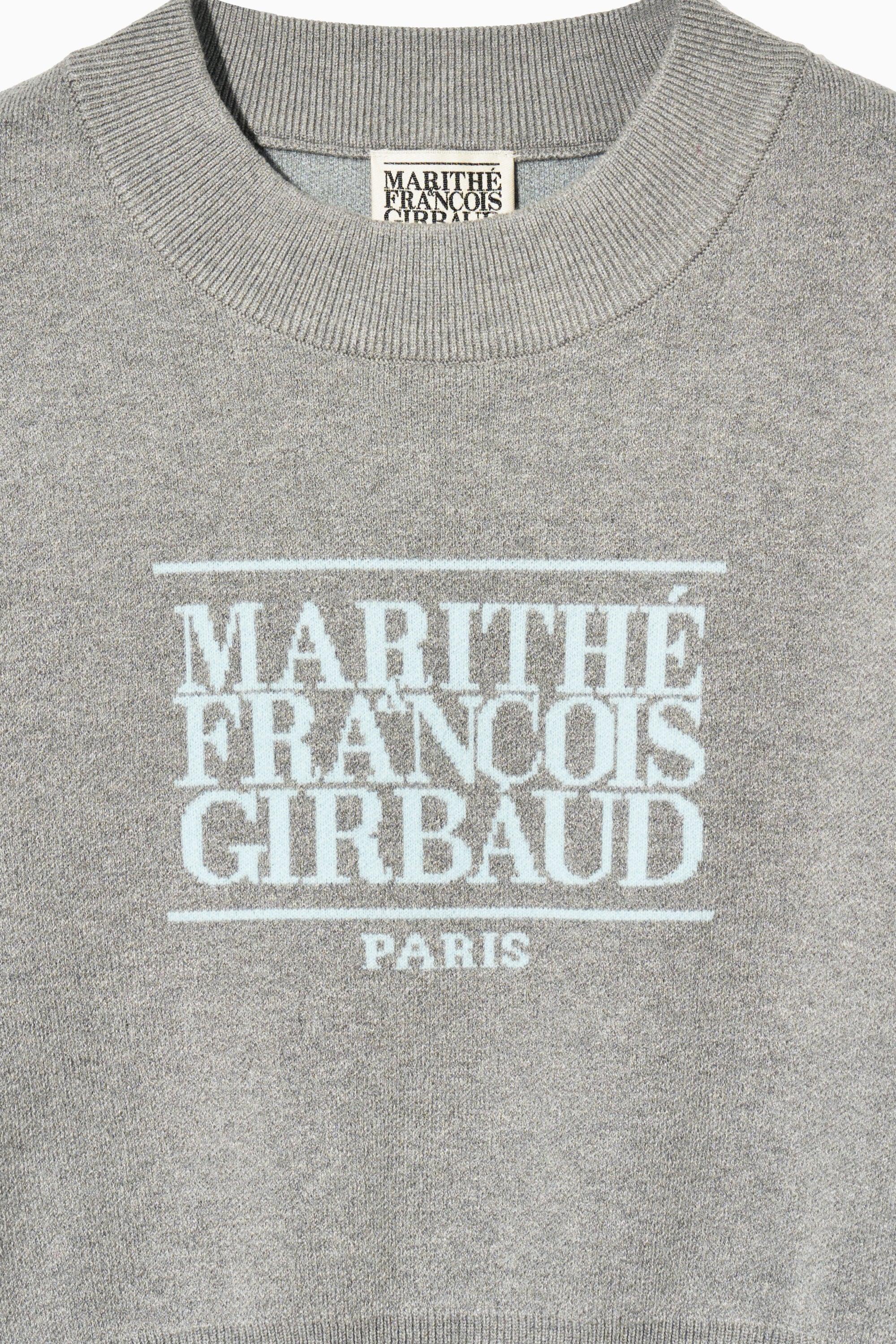 W Classic Logo Crop Knit Melange Gray