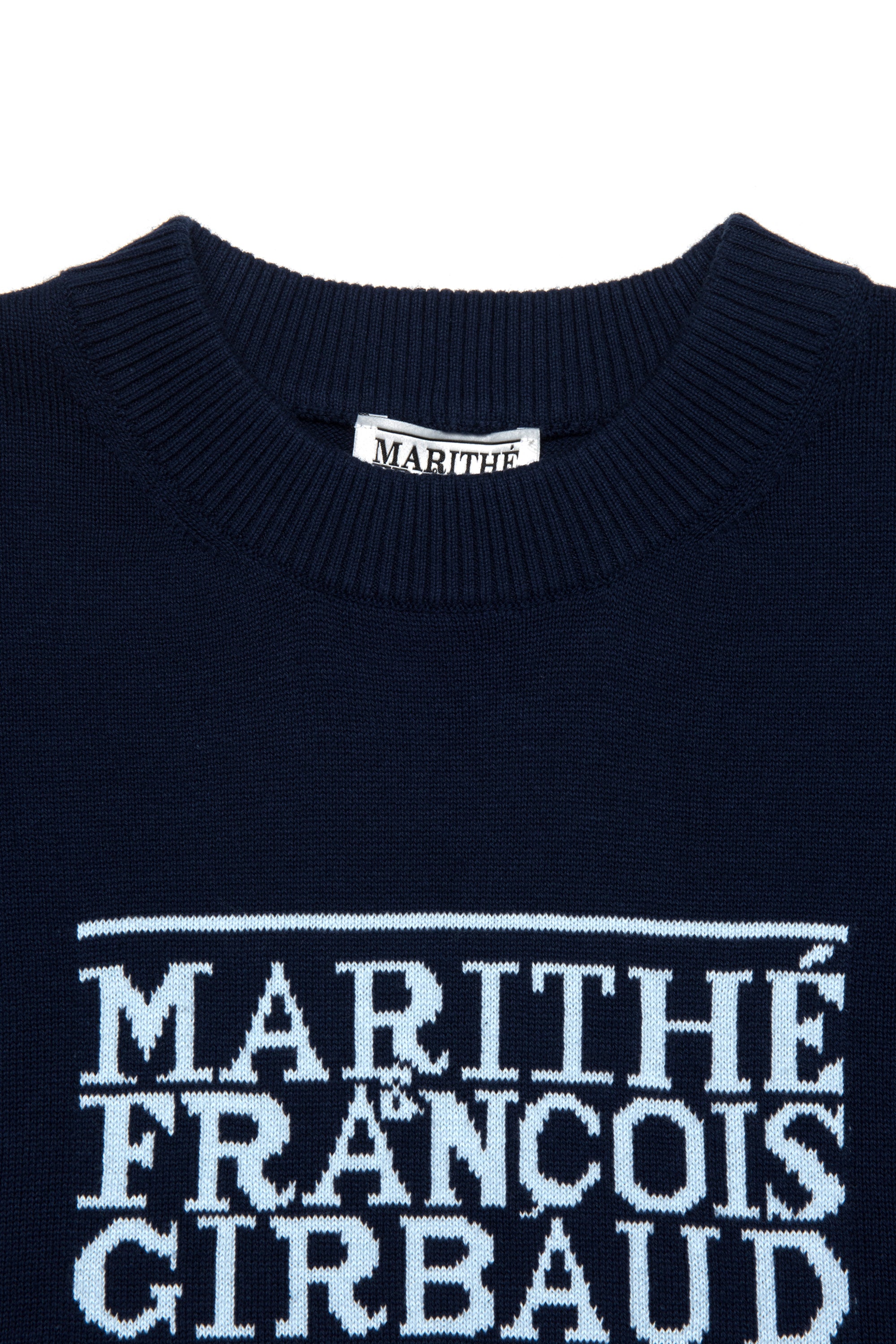 W Classic Logo Half Knit Navy