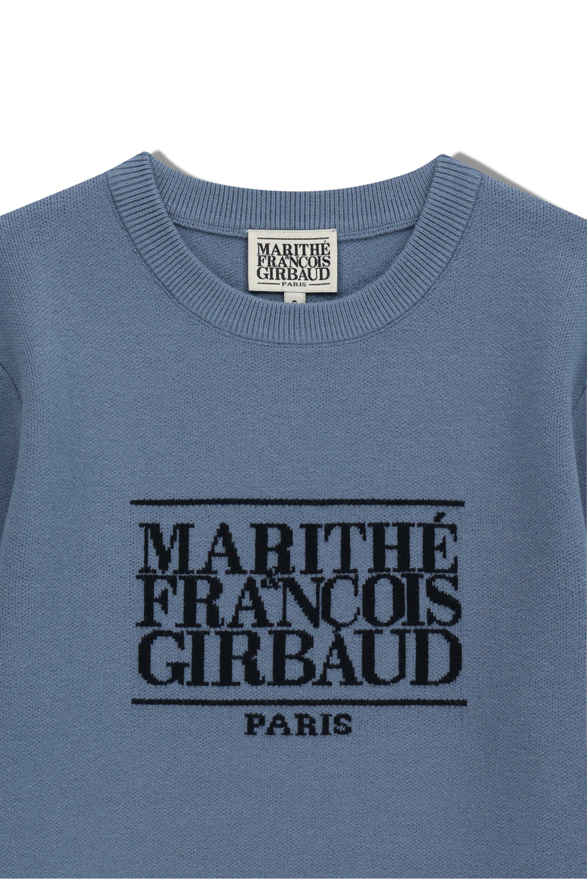 W Classic Logo Crop Knit Ash Blue