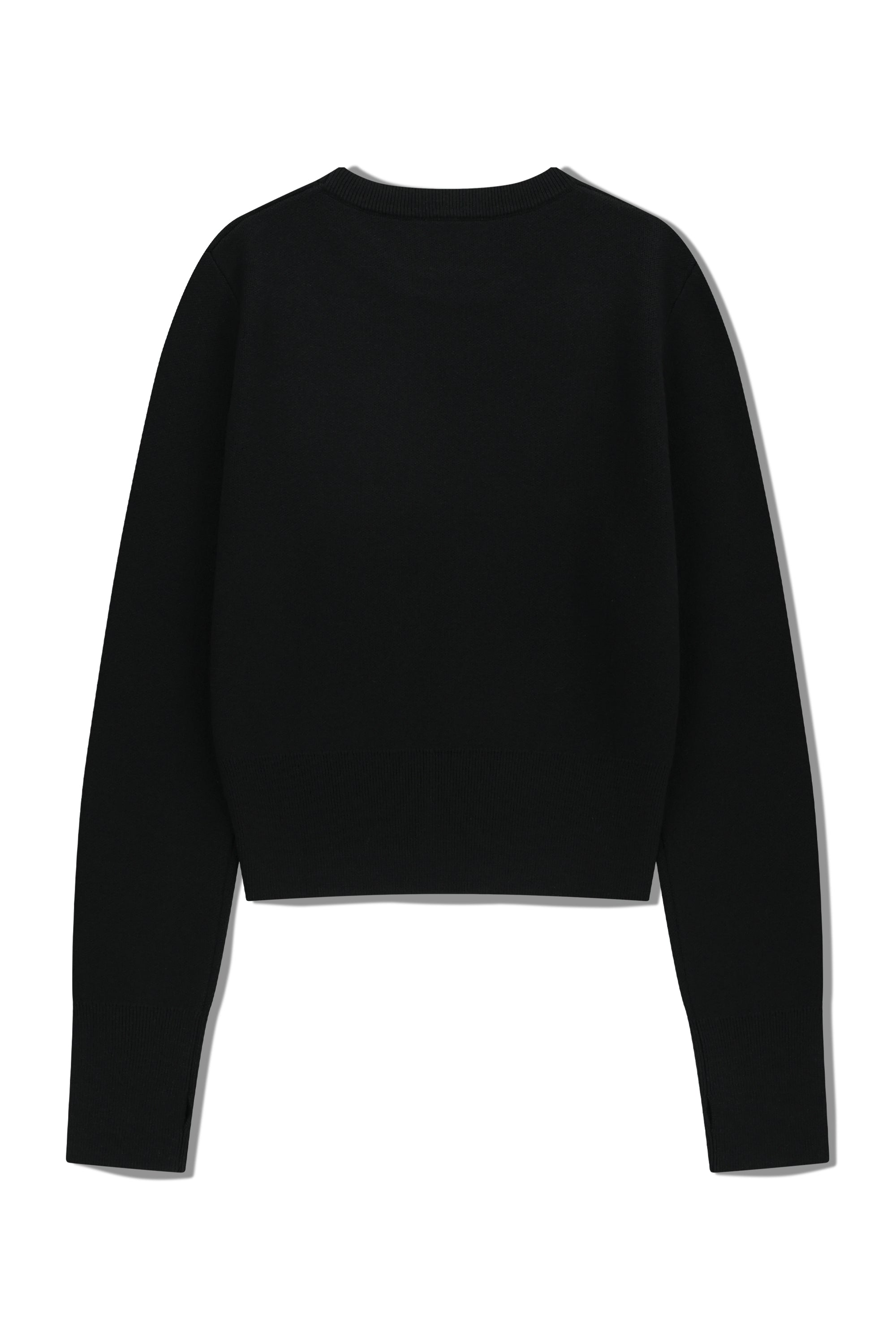 W Classic Logo Crop Knit Black