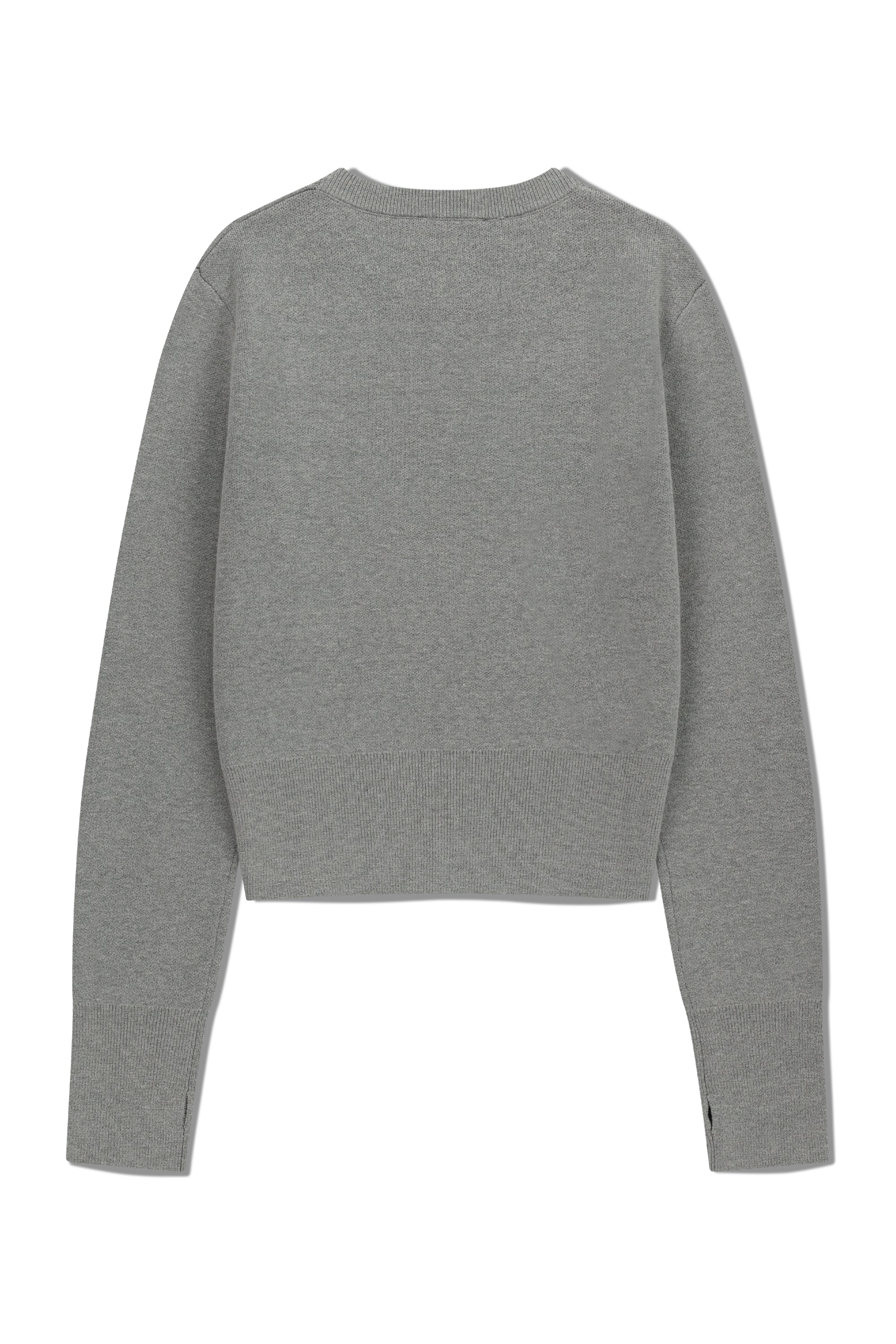 W Classic Logo Crop Knit Melange Gray
