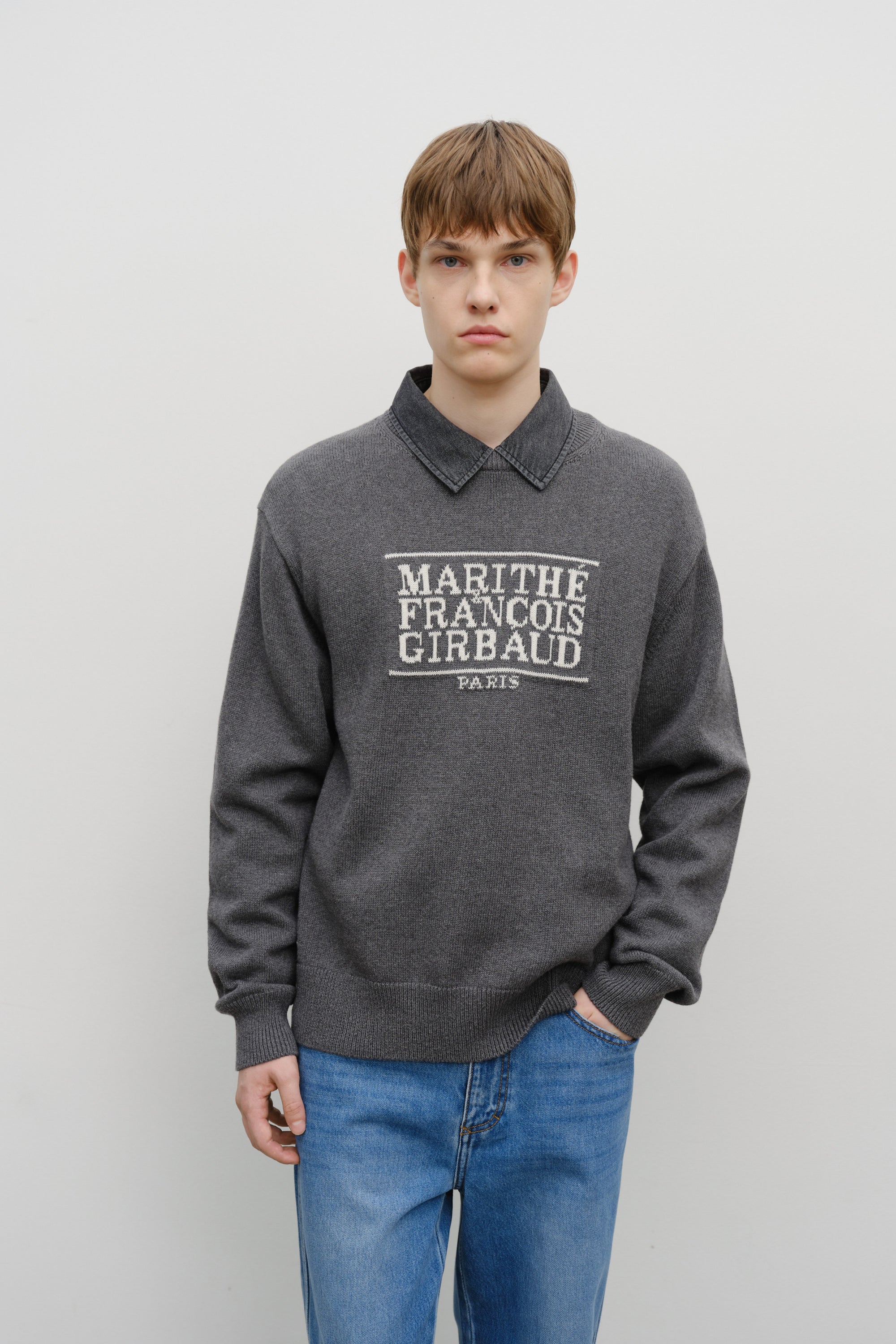 Classic Logo Knit Pullover Charcoal
