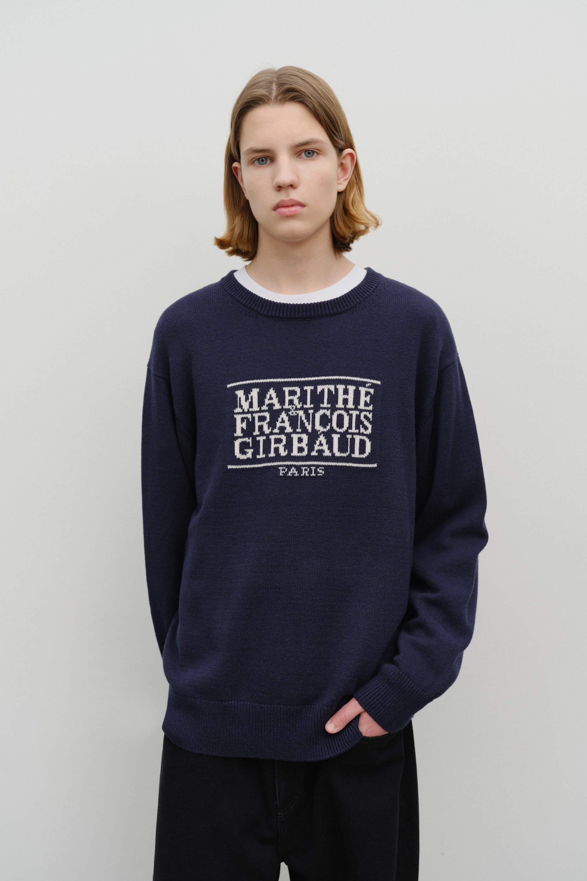 Classic Logo Knit Pullover Navy