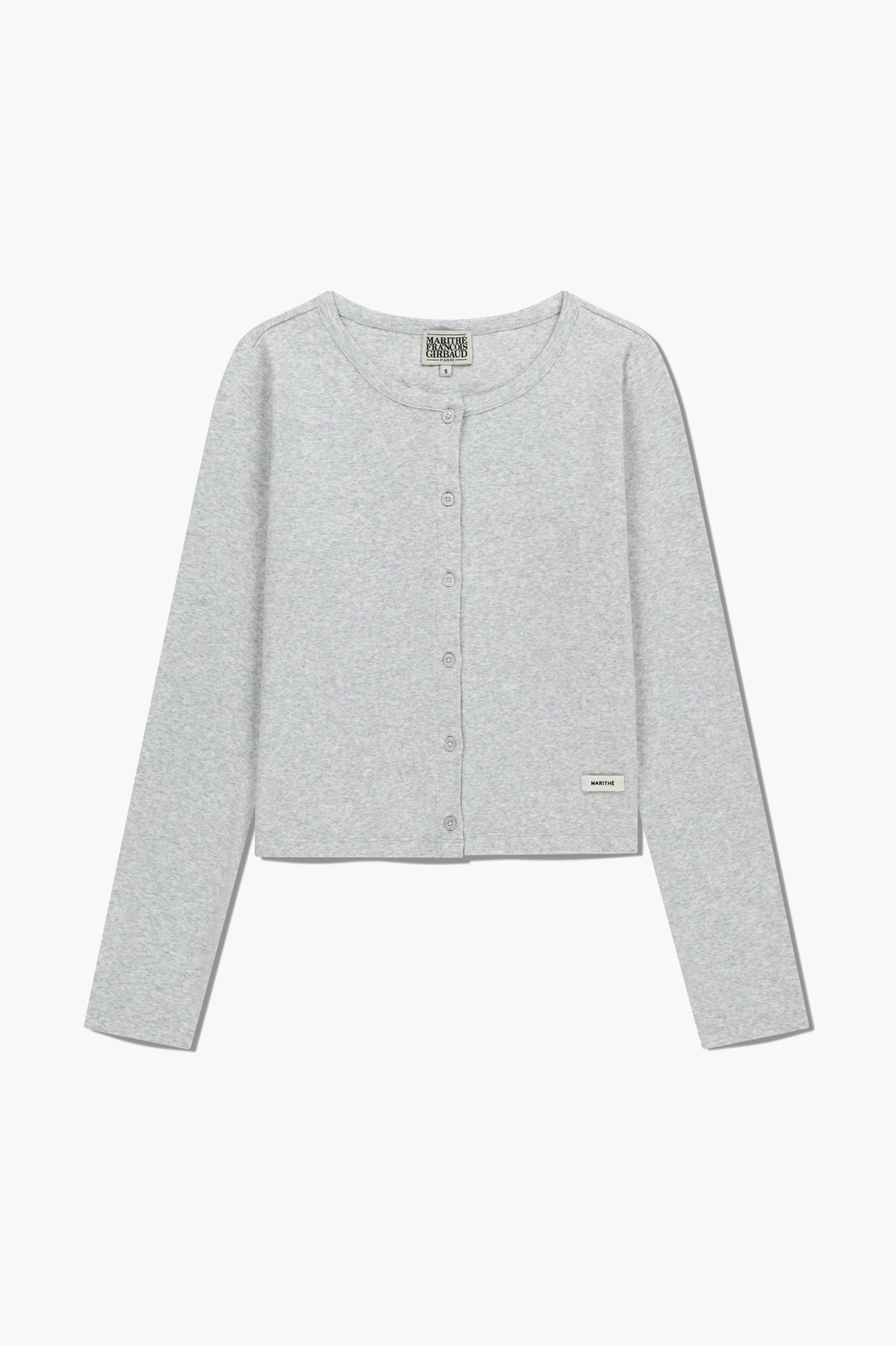W Basic Cotton Cardigan Light Heather Gray