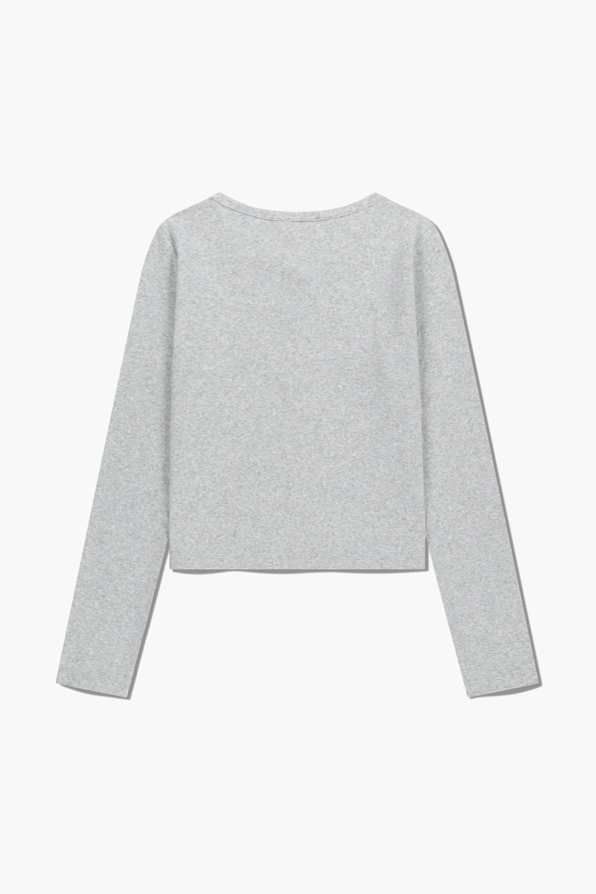 W Basic Cotton Cardigan Light Heather Gray