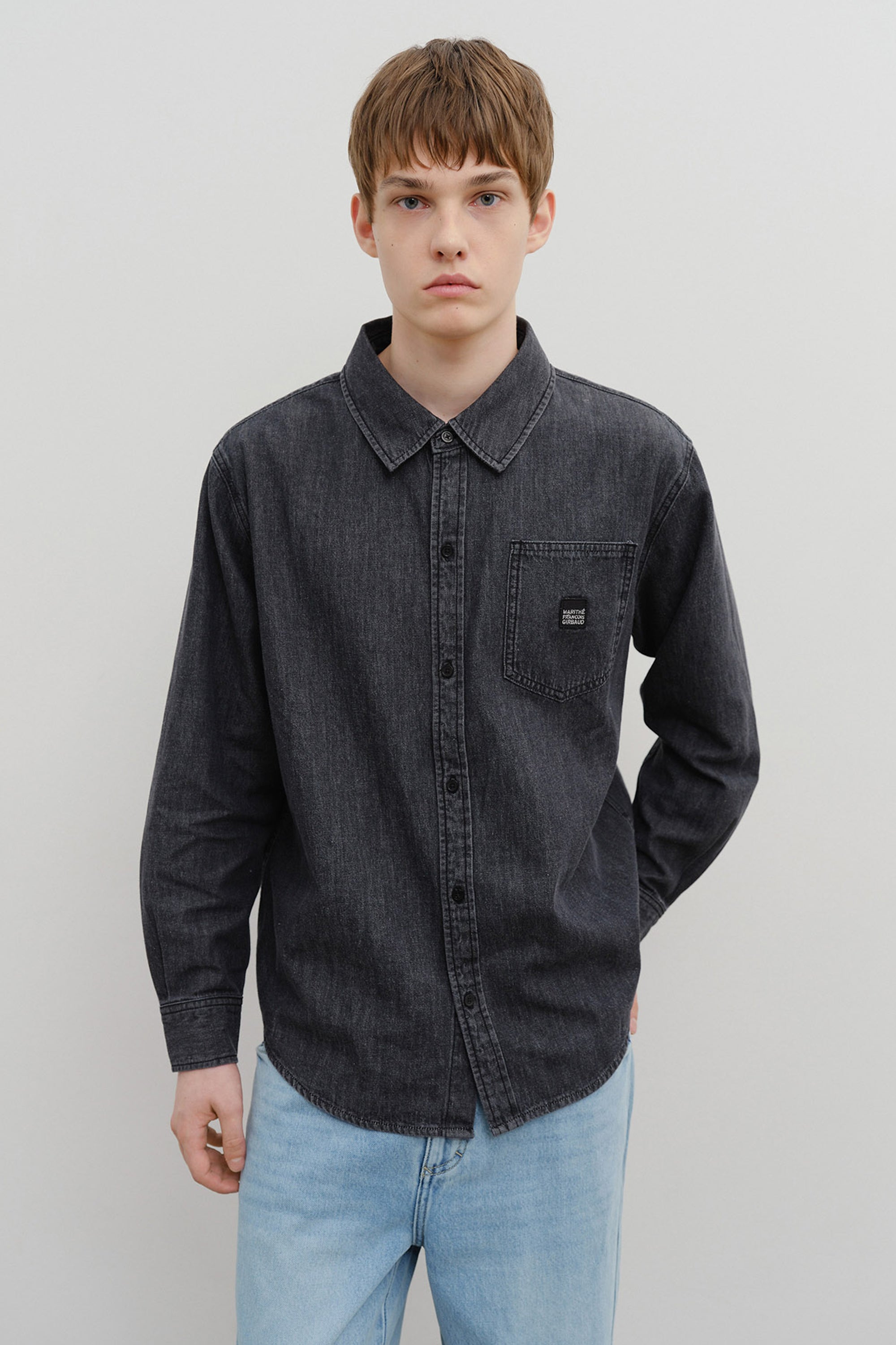 Logo Denim Shirt Black