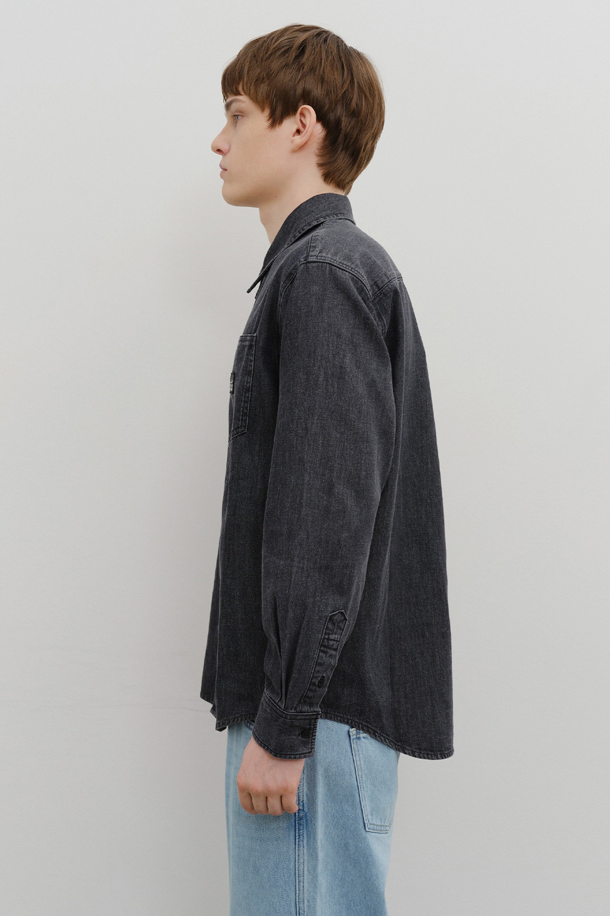 Logo Denim Shirt Black