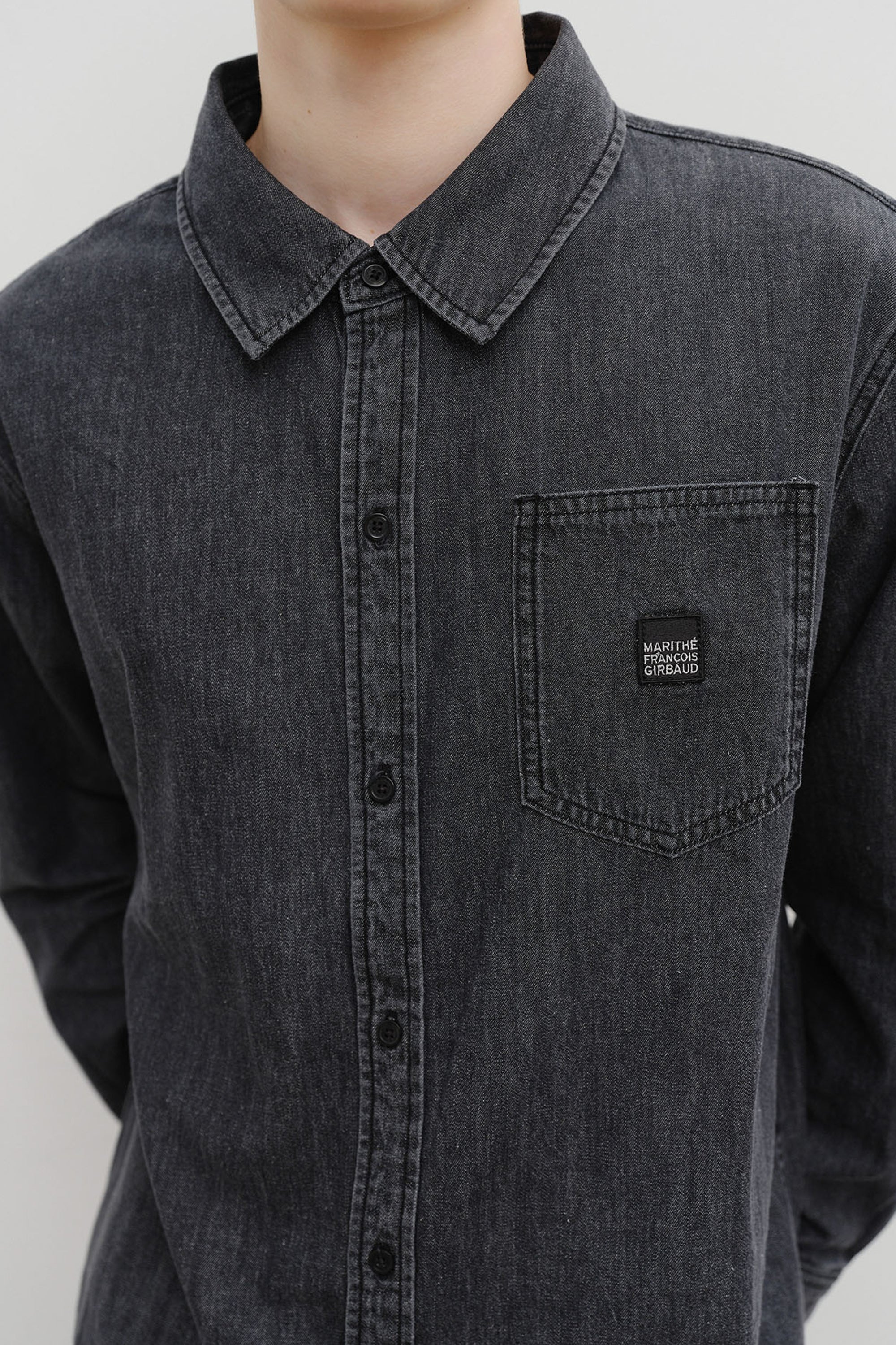 Logo Denim Shirt Black
