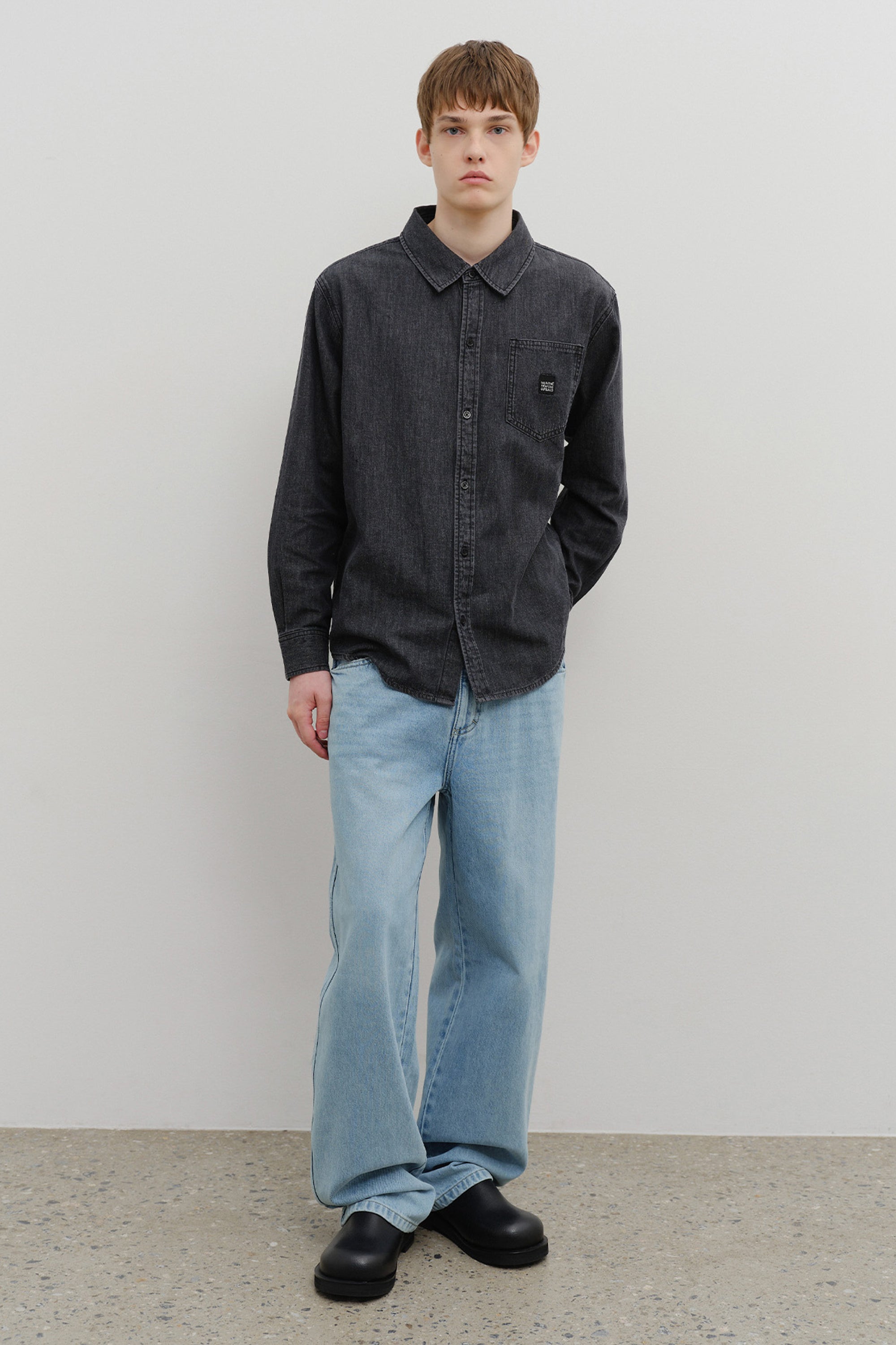 Logo Denim Shirt Black