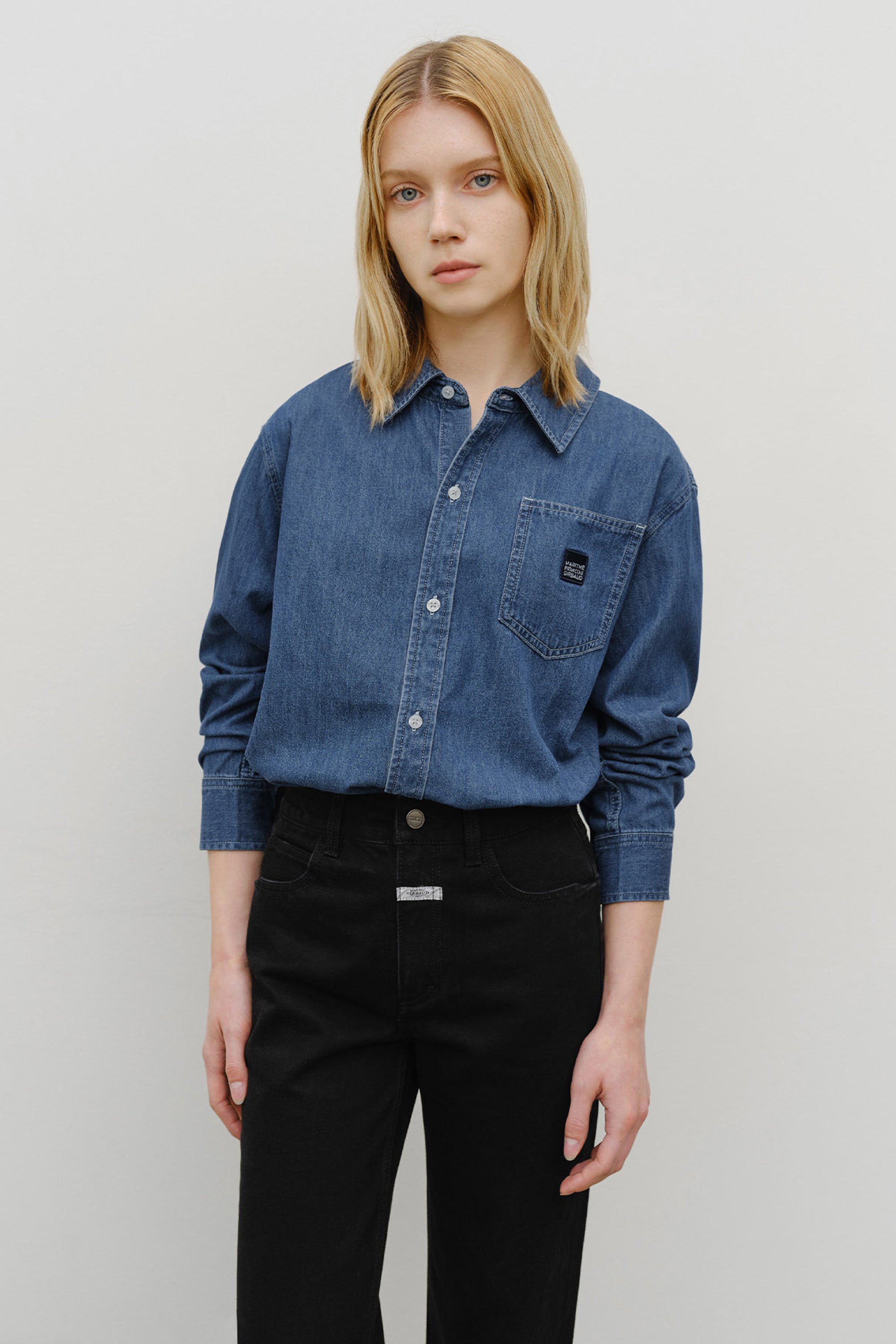 Logo Denim Shirt Blue