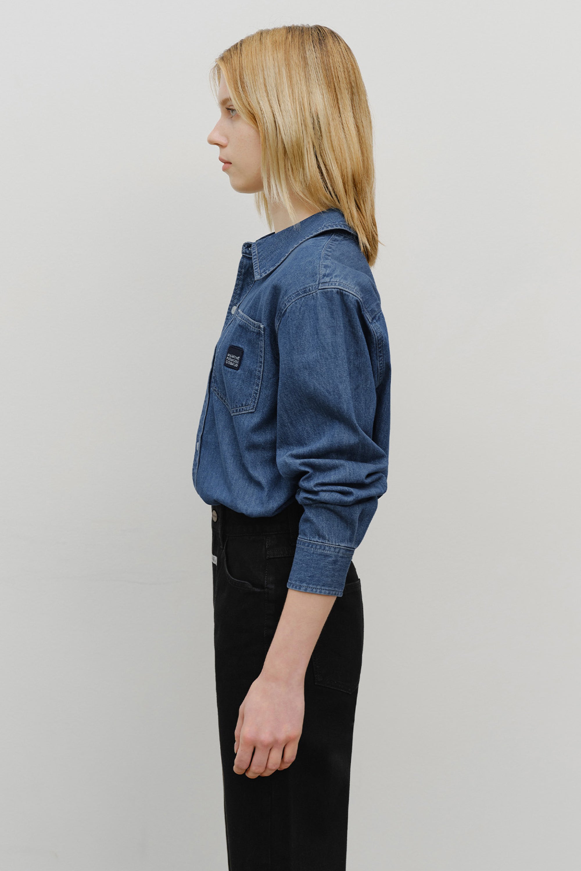 Logo Denim Shirt Blue