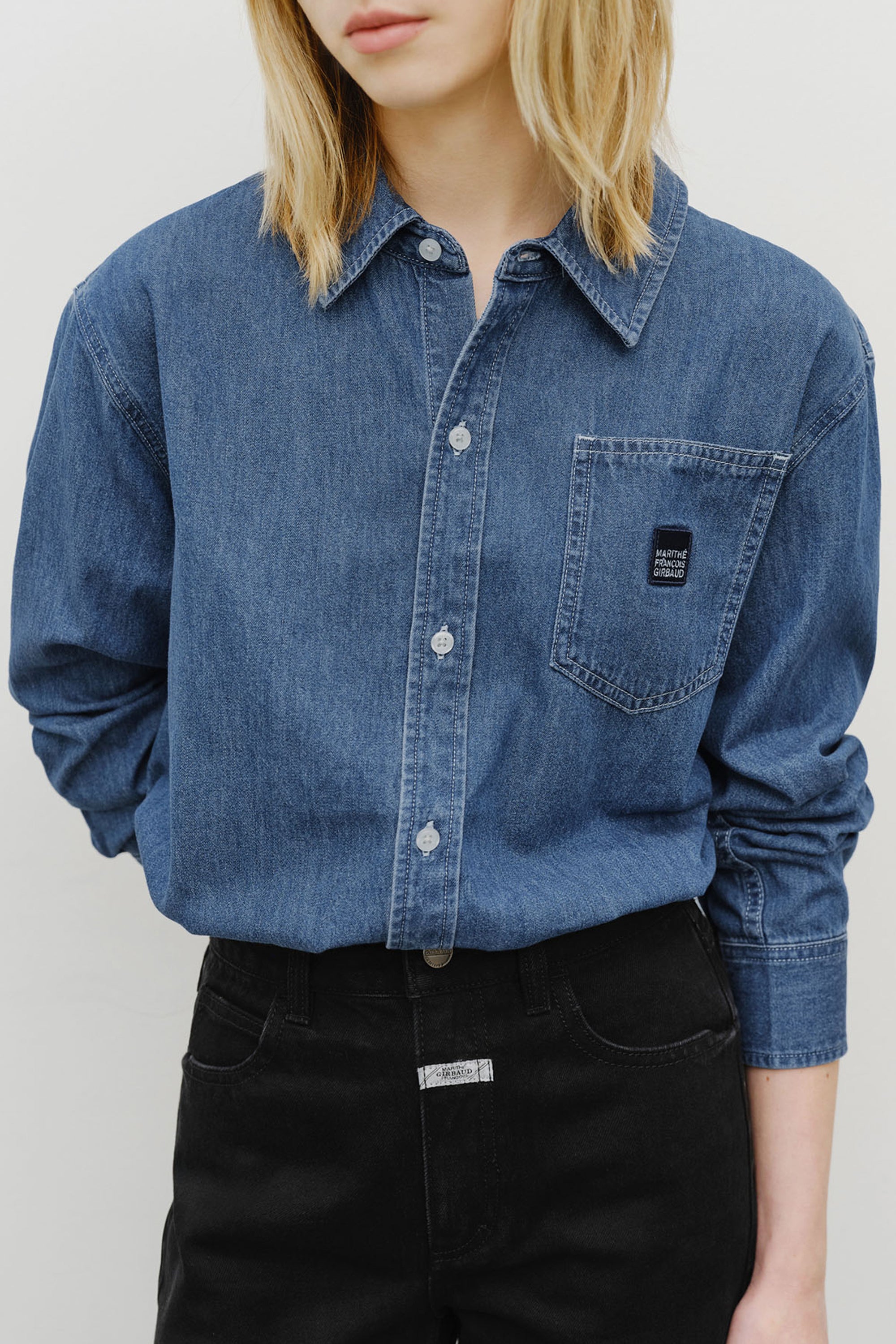 Logo Denim Shirt Blue