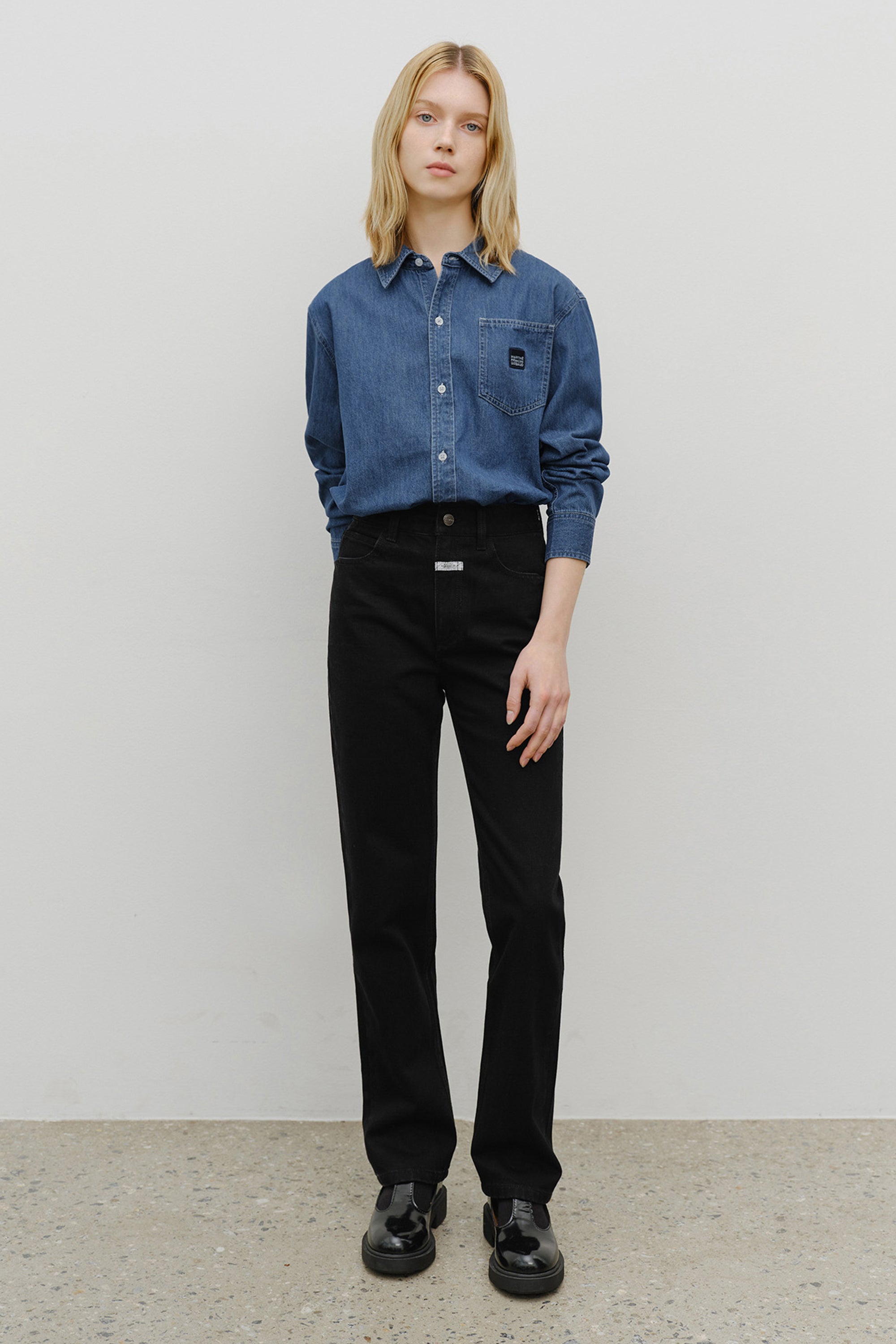 Logo Denim Shirt Blue