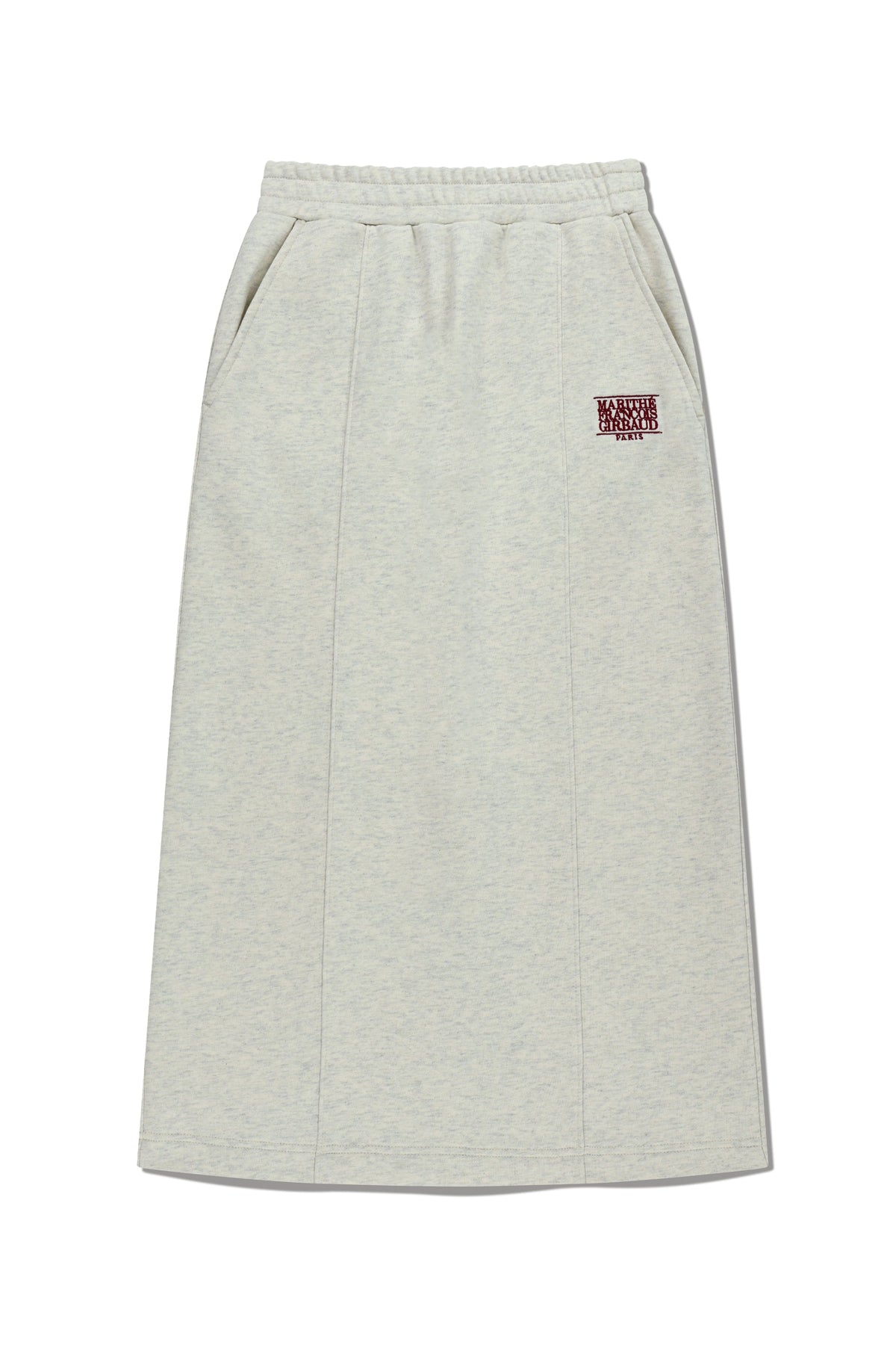 W Embroidery Classic Logo Sweat Skirt Oatmeal
