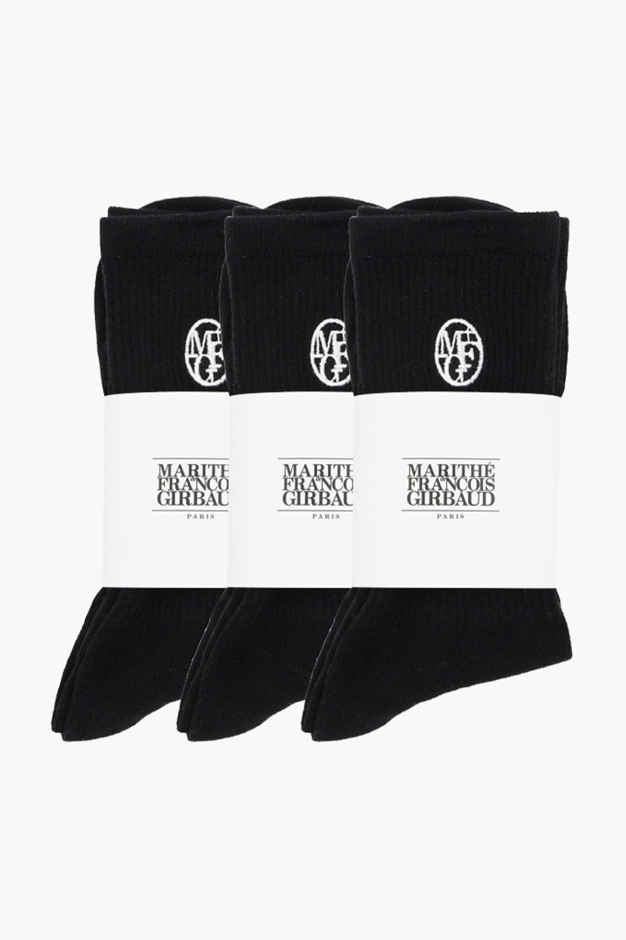 3Pack Embroidery Socks Black