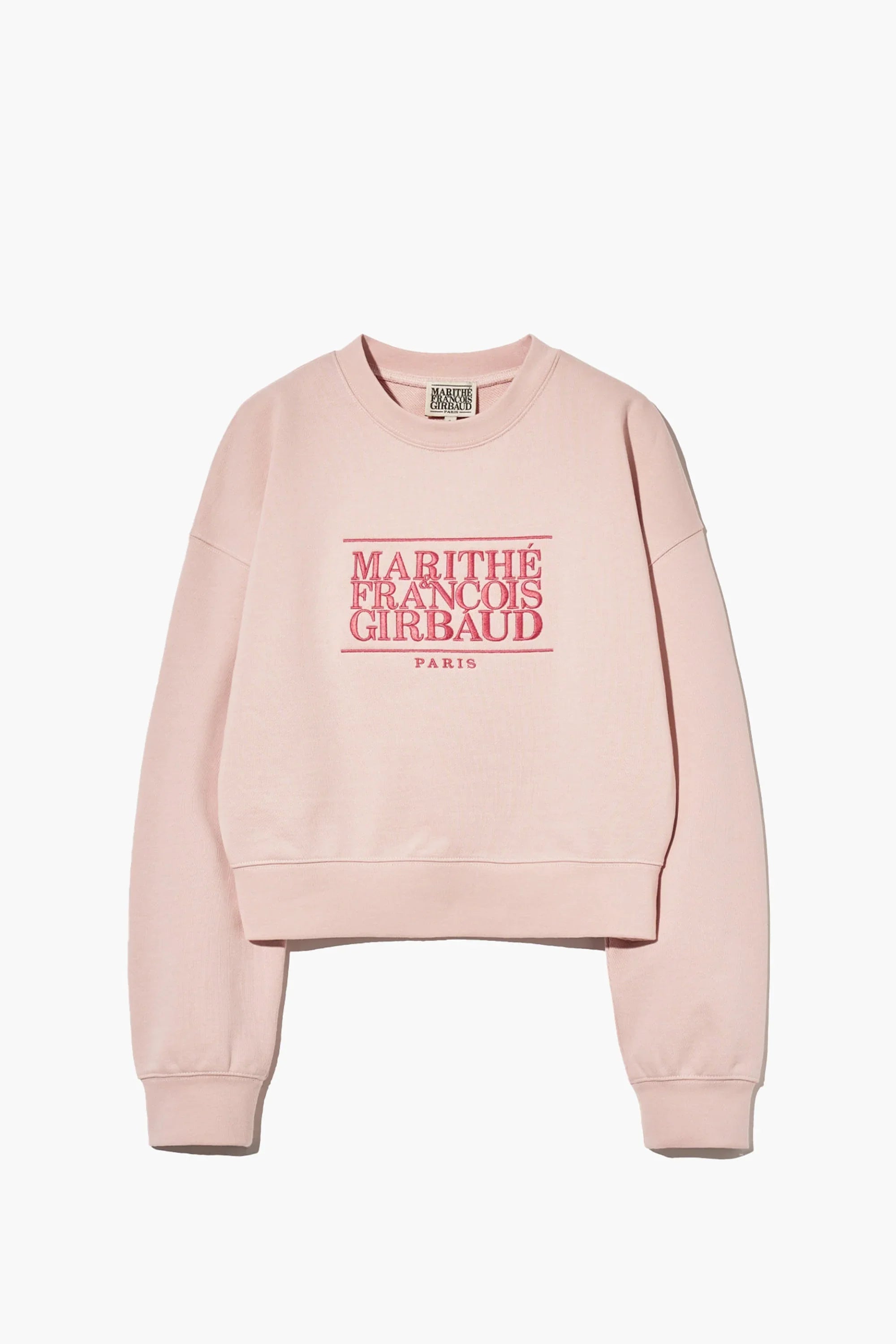 W Classic Logo Crop Sweatshirt Light Pink