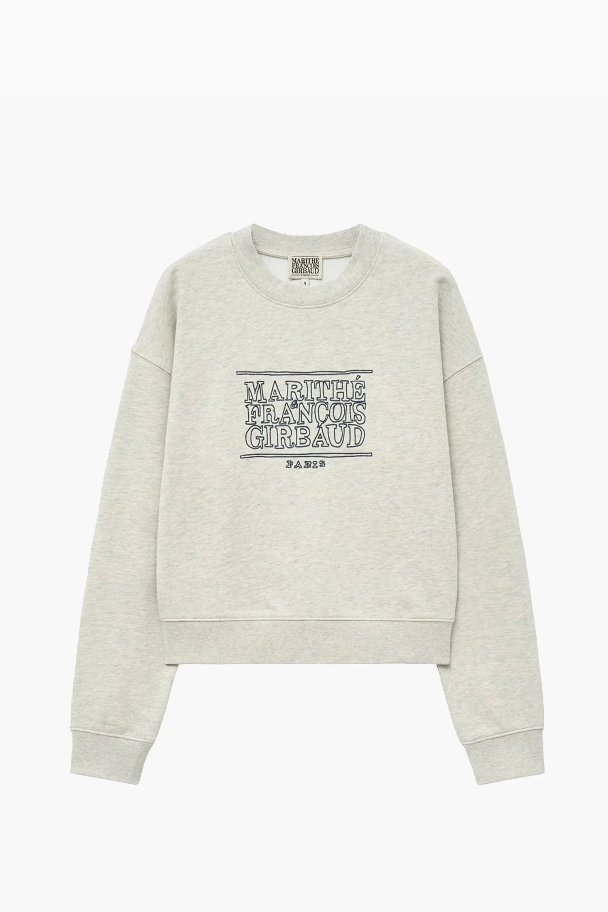 W Doodle Logo Crop Sweatshirt Oatmeal
