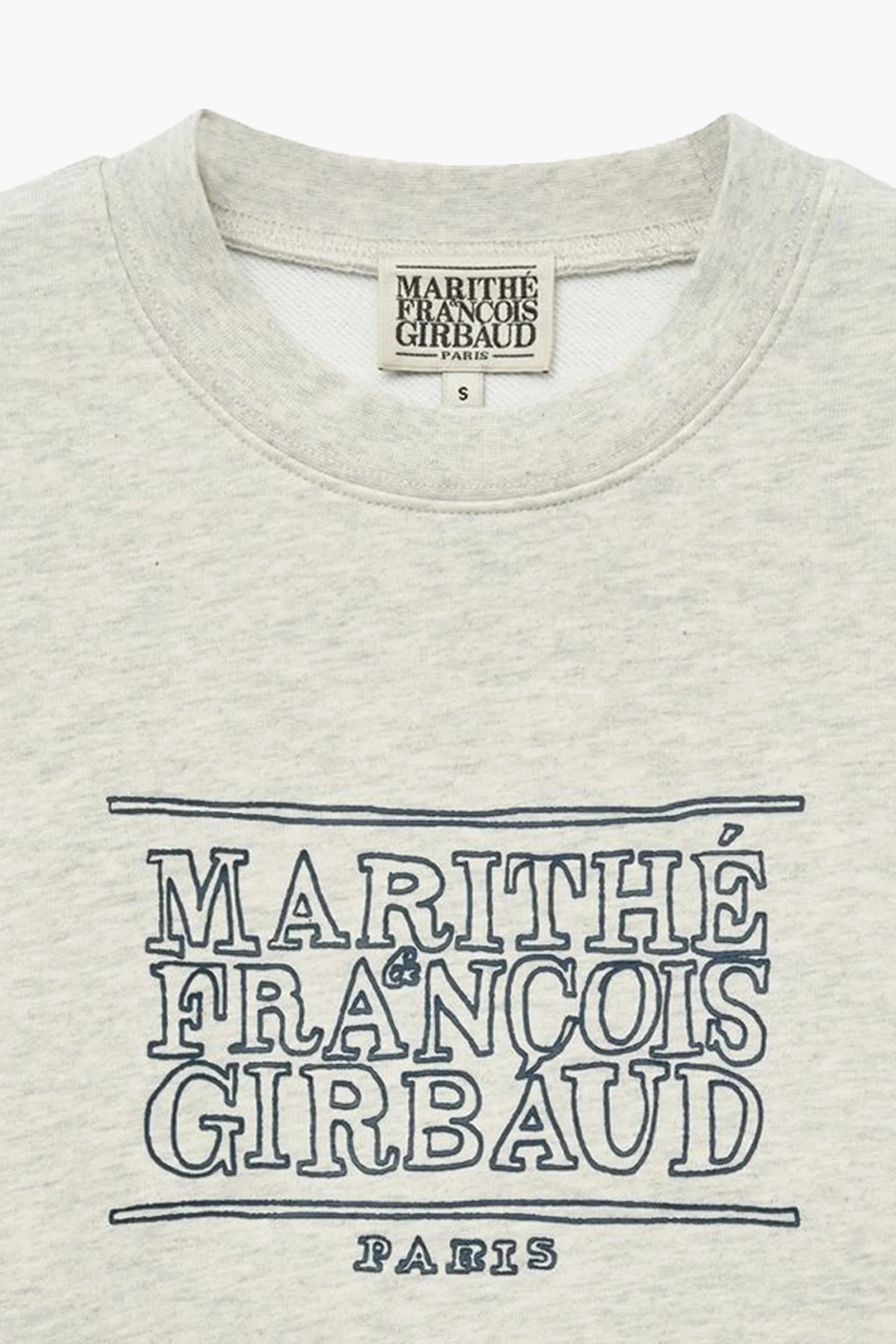 W Doodle Logo Crop Sweatshirt Oatmeal
