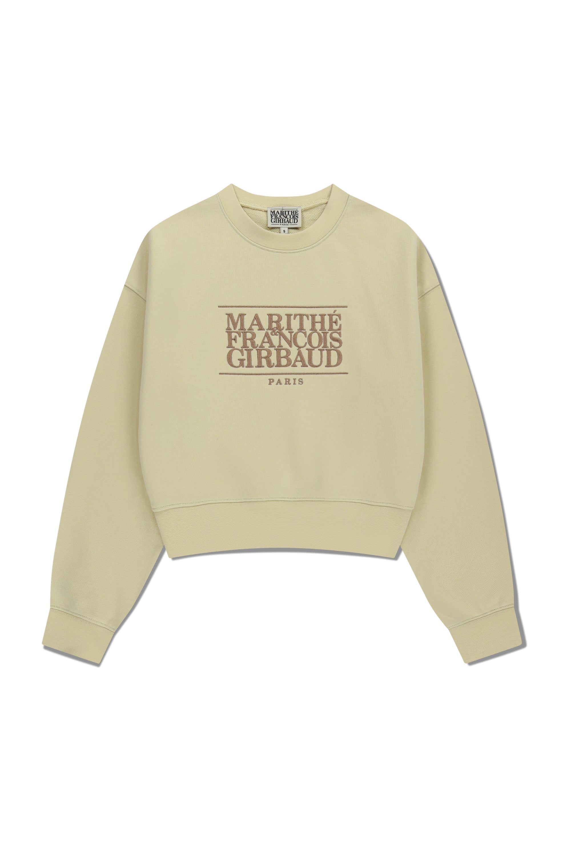 W Classic Logo Crop Sweatshirt Light Yellow